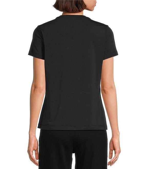DKNY by Donna Karan Cotton Blend Crew Neck Short Sleeve Studded Graphic Tee Product Image