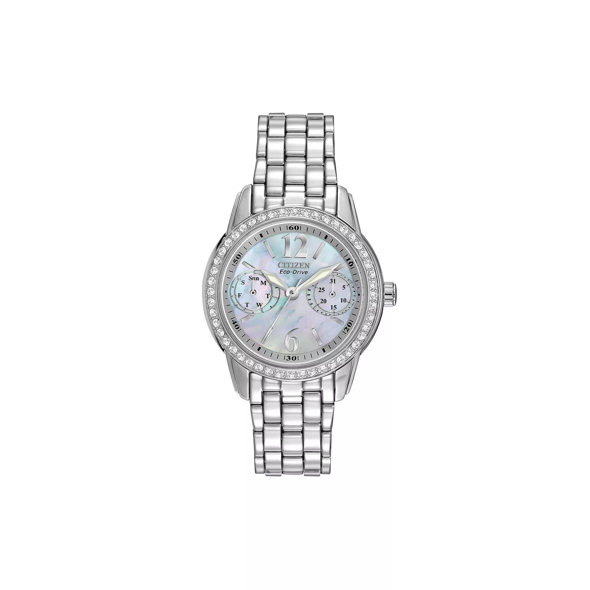 Citizen Silhouette Eco-Drive Stainless Steel Crystal & Mother-of-Pearl Watch - FD1030-56Y - Women, Womens, Silver Product Image