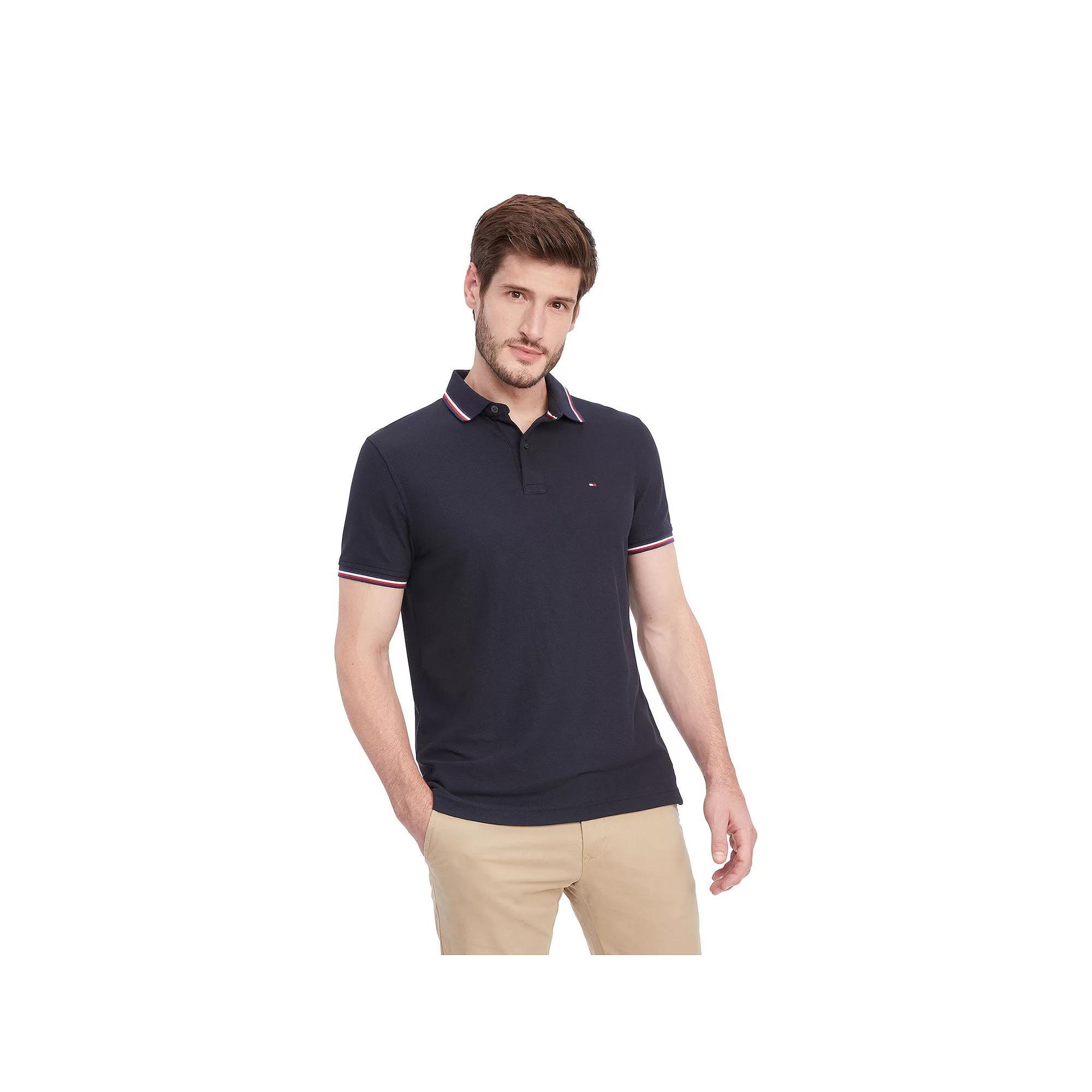 Men's Tommy Hilfiger Tommy Tipped Polo Shirt, Size: Large, Desert Product Image