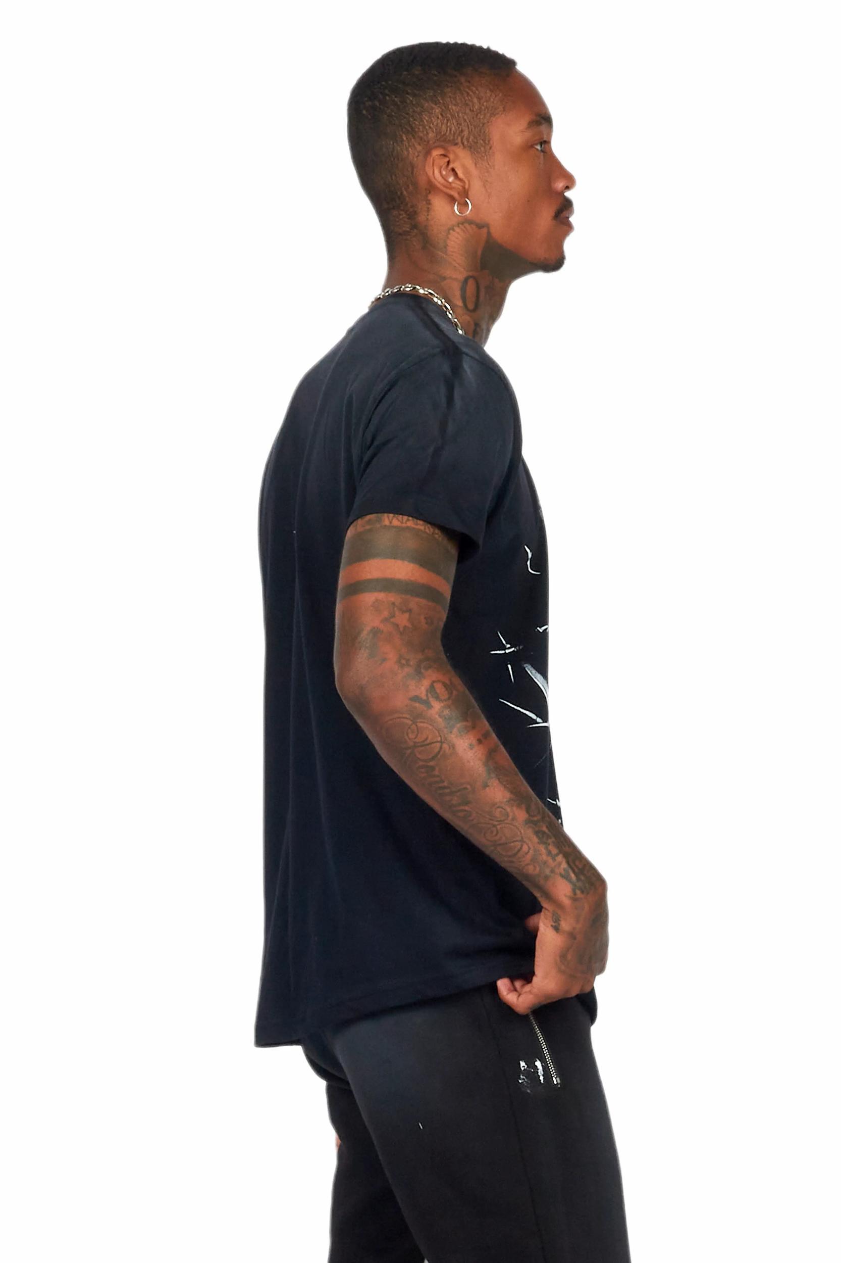 Schmear Black Graphic T-Shirt Male Product Image