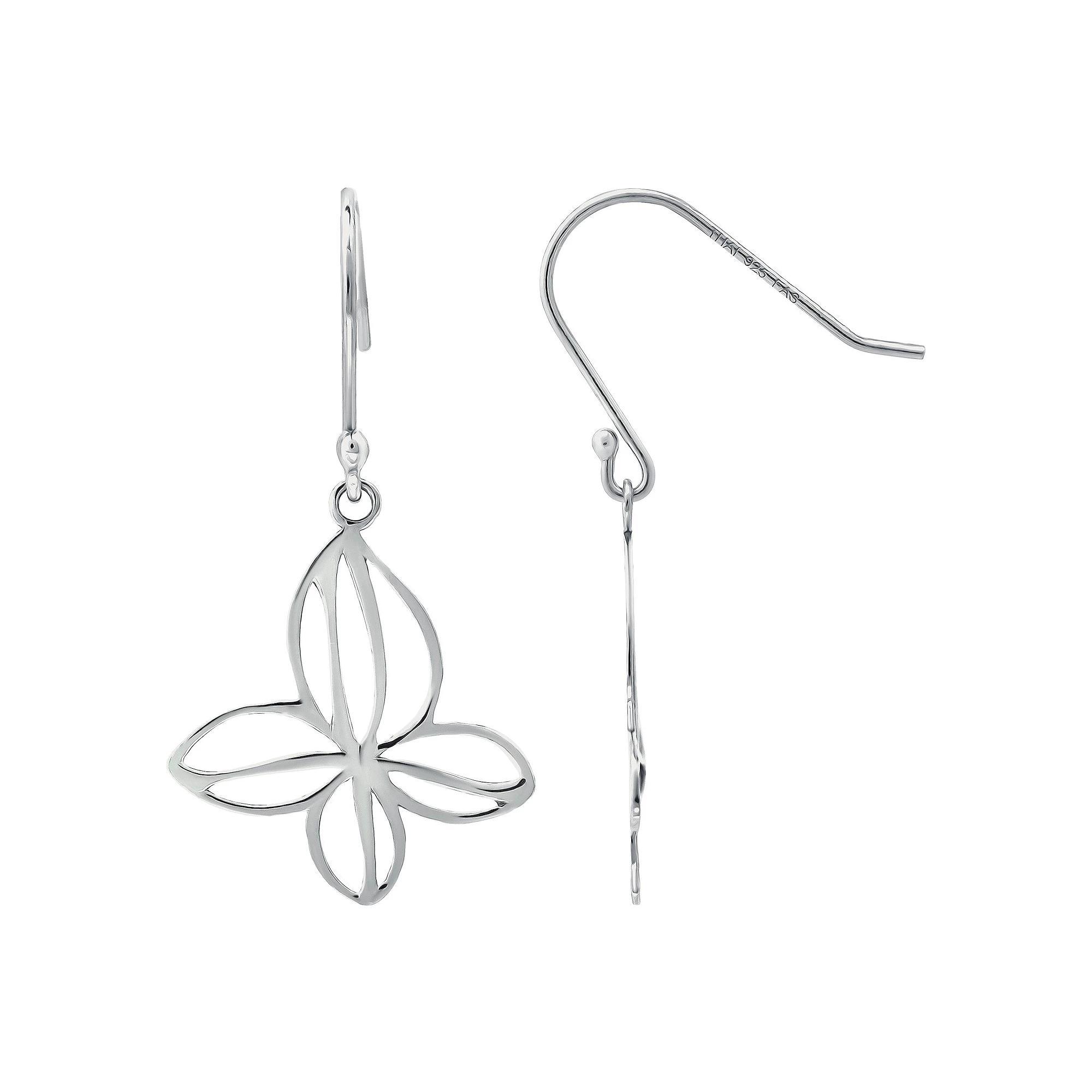 Aleure Precioso Freeform Drop Fishhook Earrings, Women's, Silver Tone Product Image