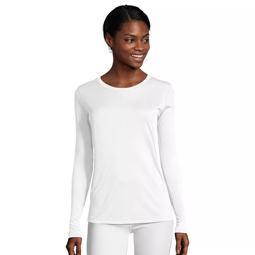 Women's Hanes® Cool Dri Long-Sleeve Performance Tee, Size: XL, Black Product Image