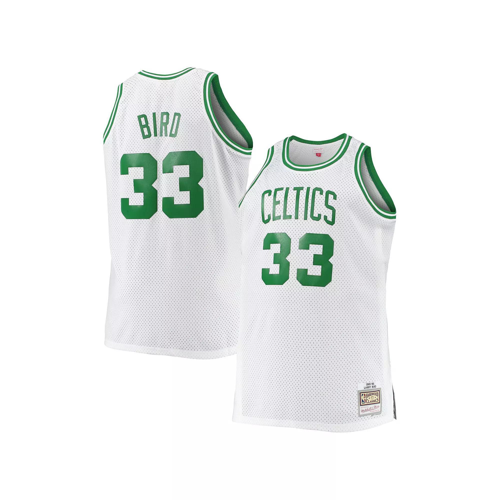 Men's Mitchell & Ness Larry Bird White Boston Celtics Big & Tall 1985-86 Hardwood Classics Swingman Jersey, Size: 5XLT Product Image