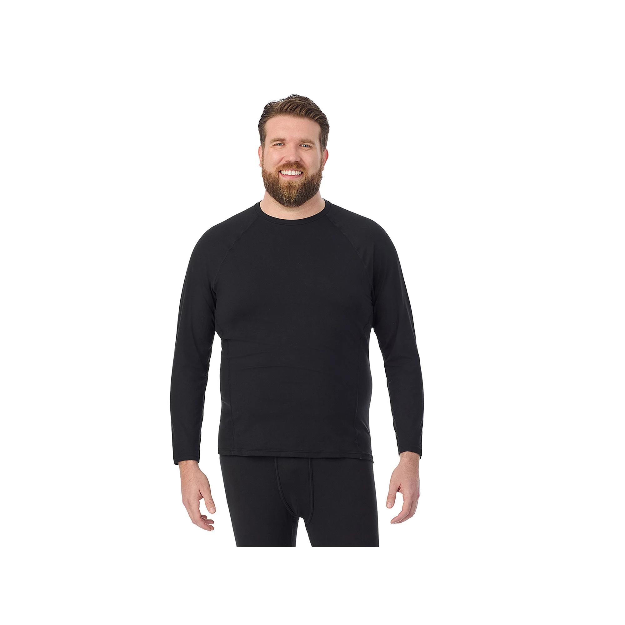 Big & Tall Cuddl Duds® Midweight ClimateSport Performance Base Layer Crew Top, Men's, Size: 2XLT, Black Product Image