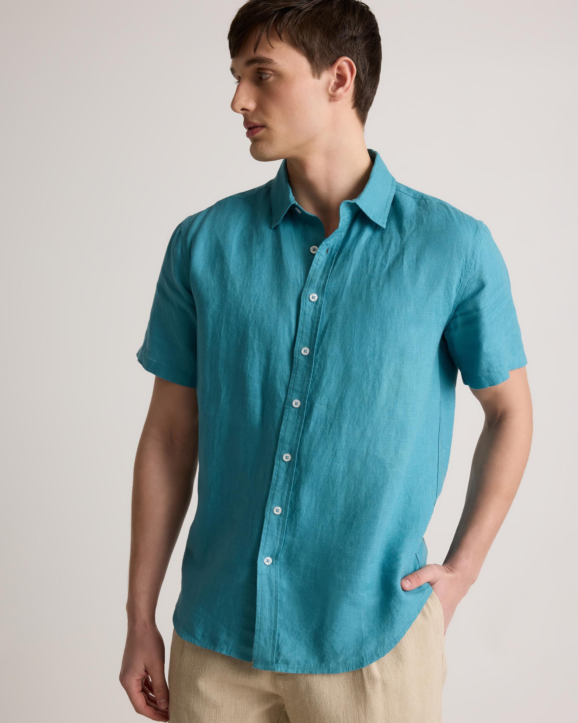 Quince | Men's 100% European Linen Relaxed Short Sleeve Shirt Product Image