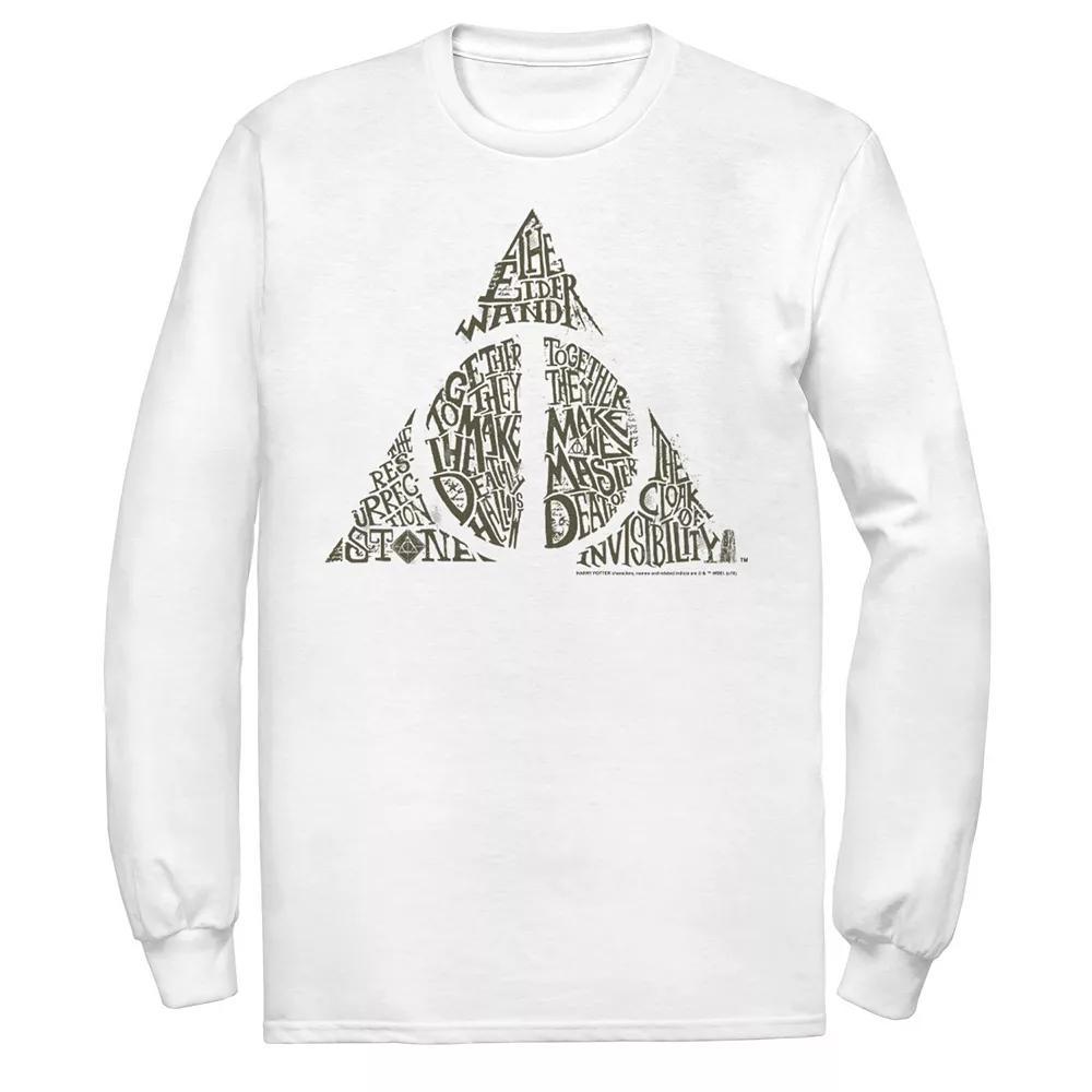 Men's Harry Potter Deathly Hallows Symbol Tee, Size: Large, White Product Image