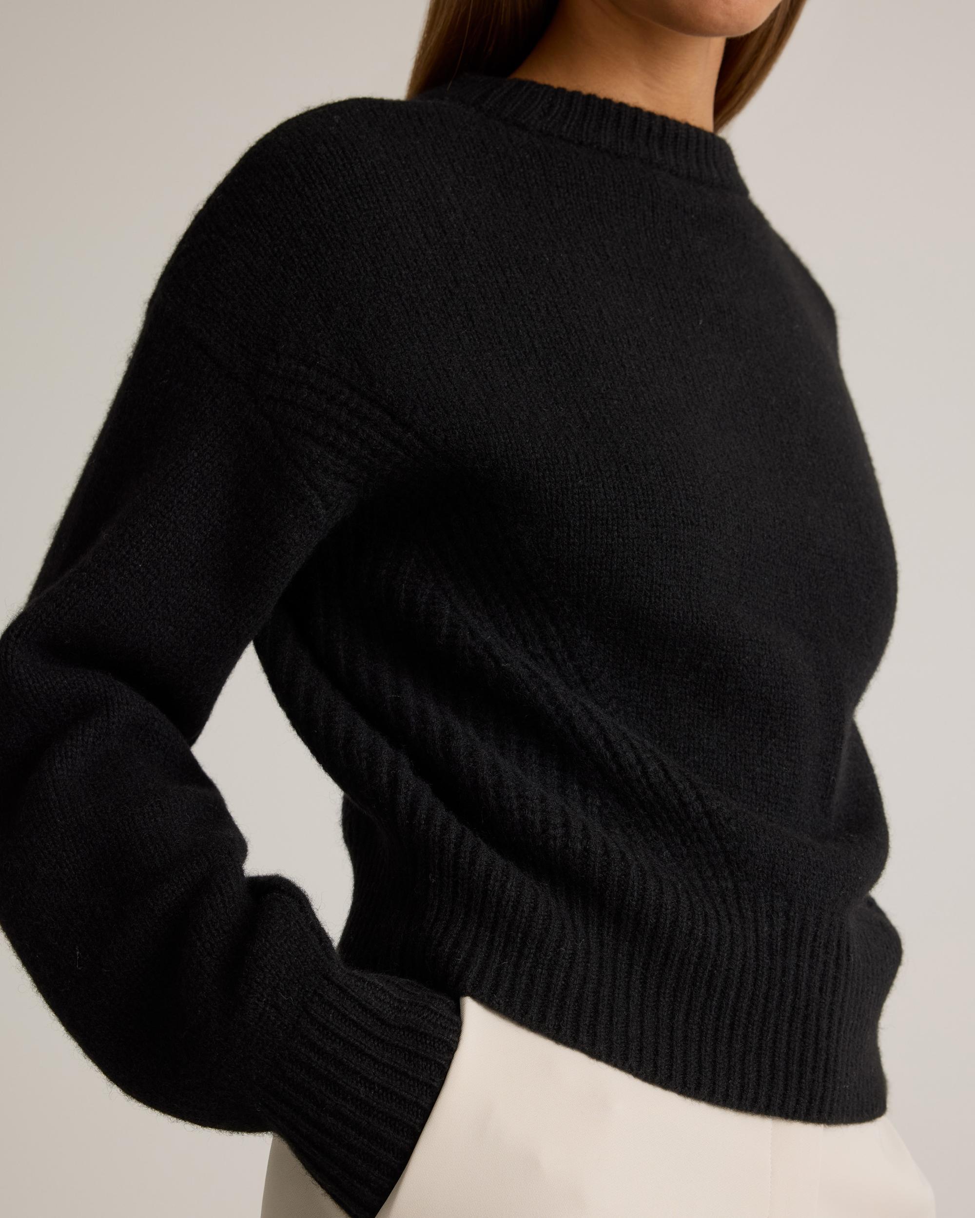 Quince | Women's 100% Yak Wool Pointelle Detail Relaxed Crew Neck Alpaca Sweater Size XL Product Image