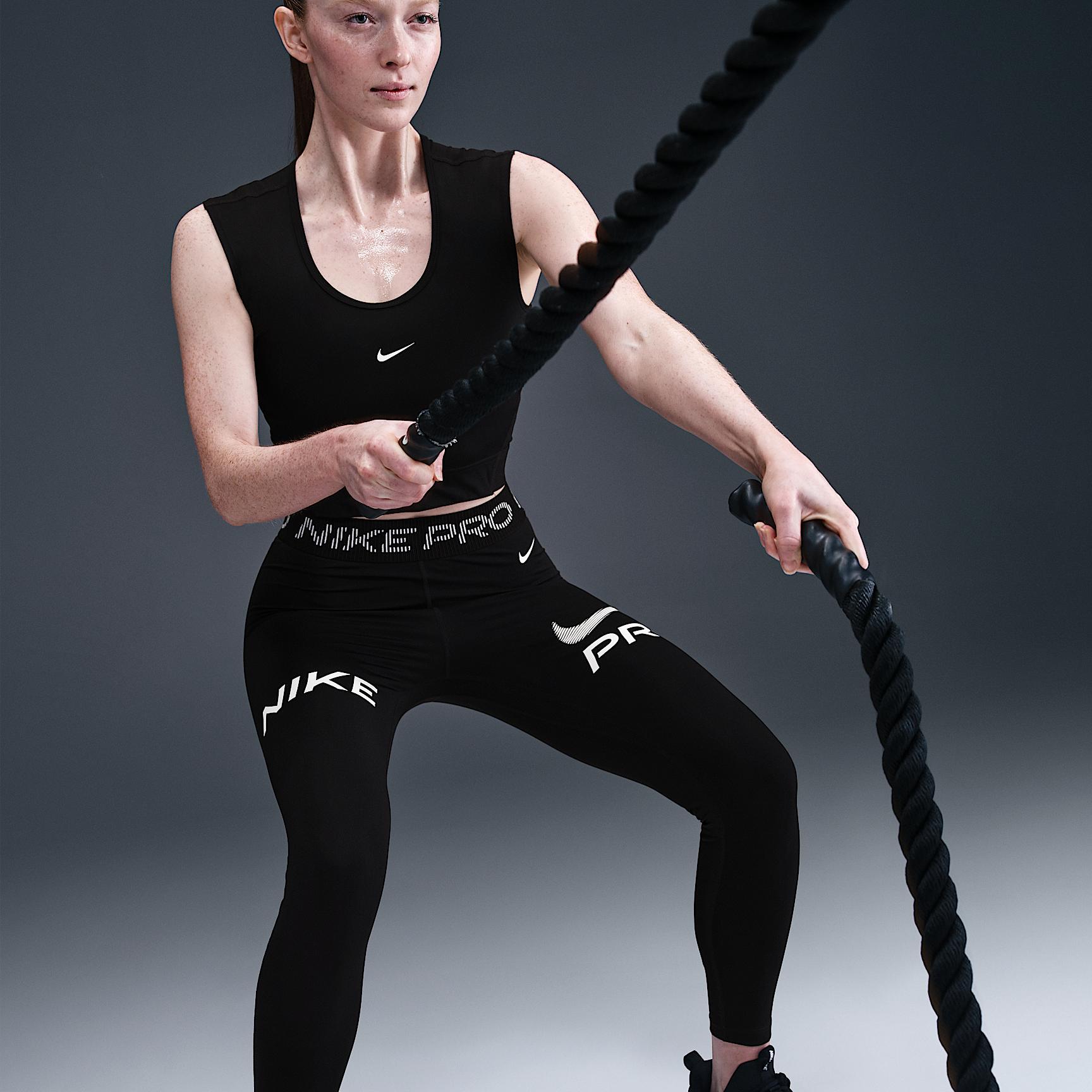 Women's Nike Pro Mid-Rise 7/8 Mesh-Panel Graphic Leggings Product Image