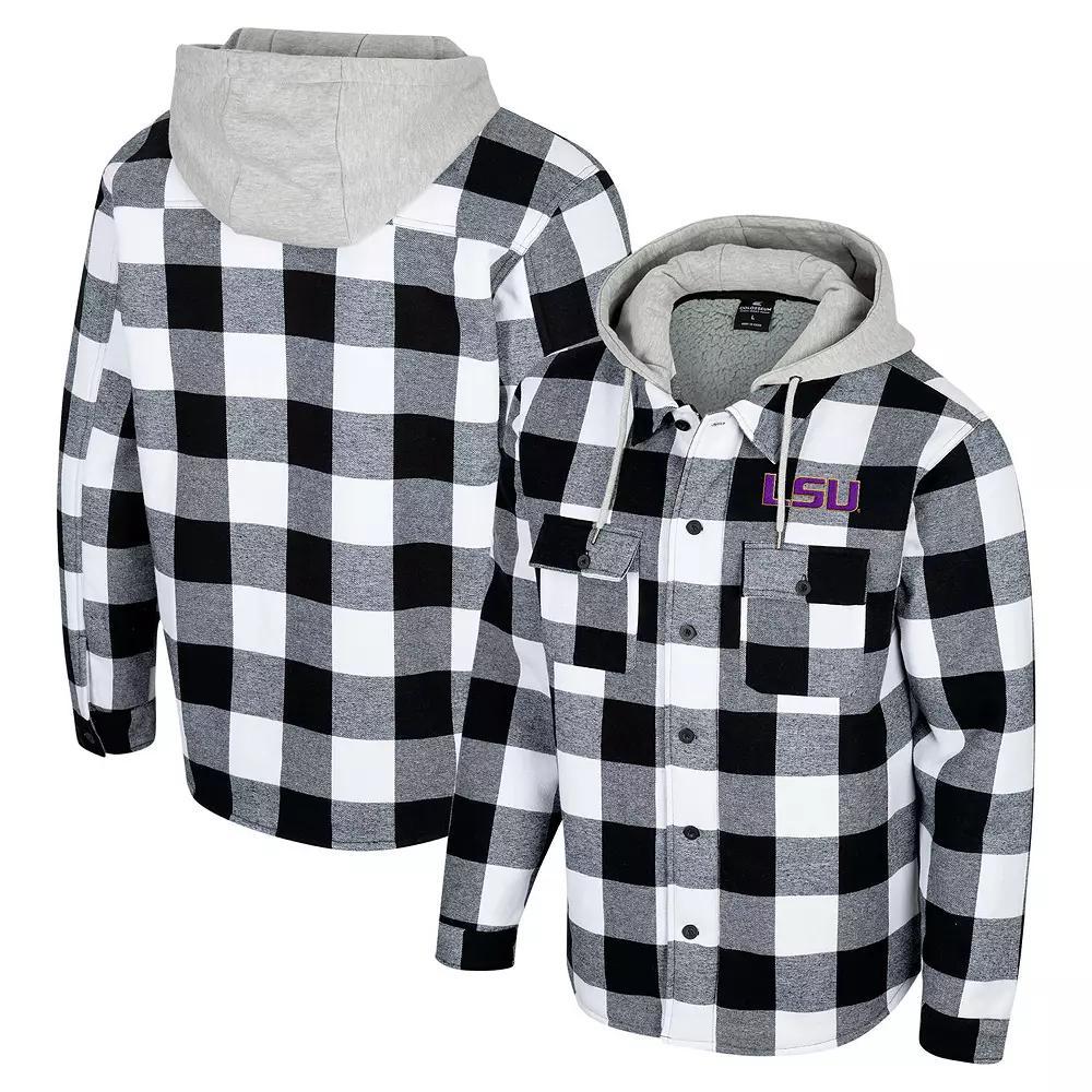 Men's Colosseum Black/White Oregon State Beavers Buffalo Plaid Full-Zip Jacket, Size: XL Product Image