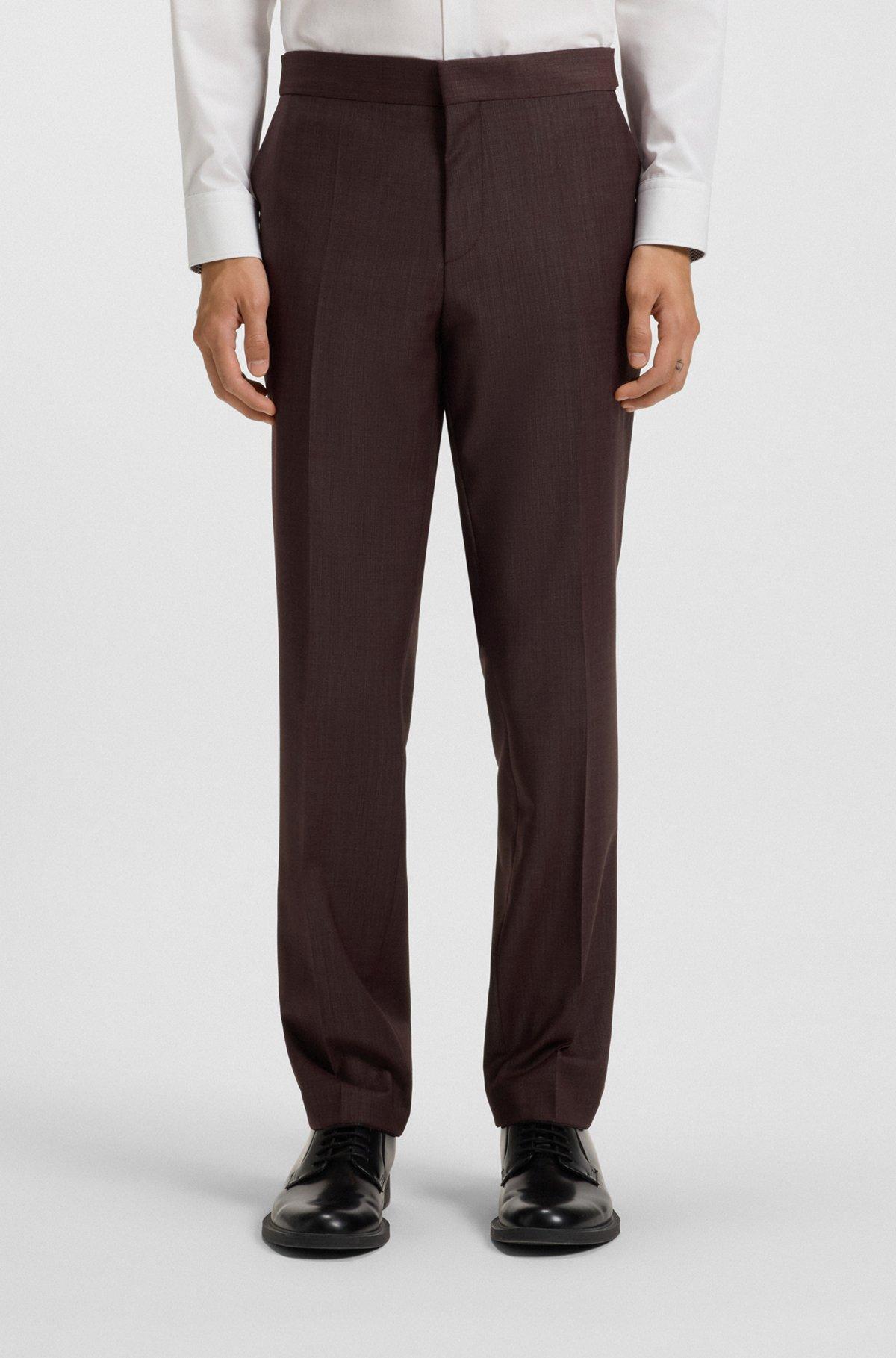 Slim-fit three-piece suit in checked stretch fabric Product Image