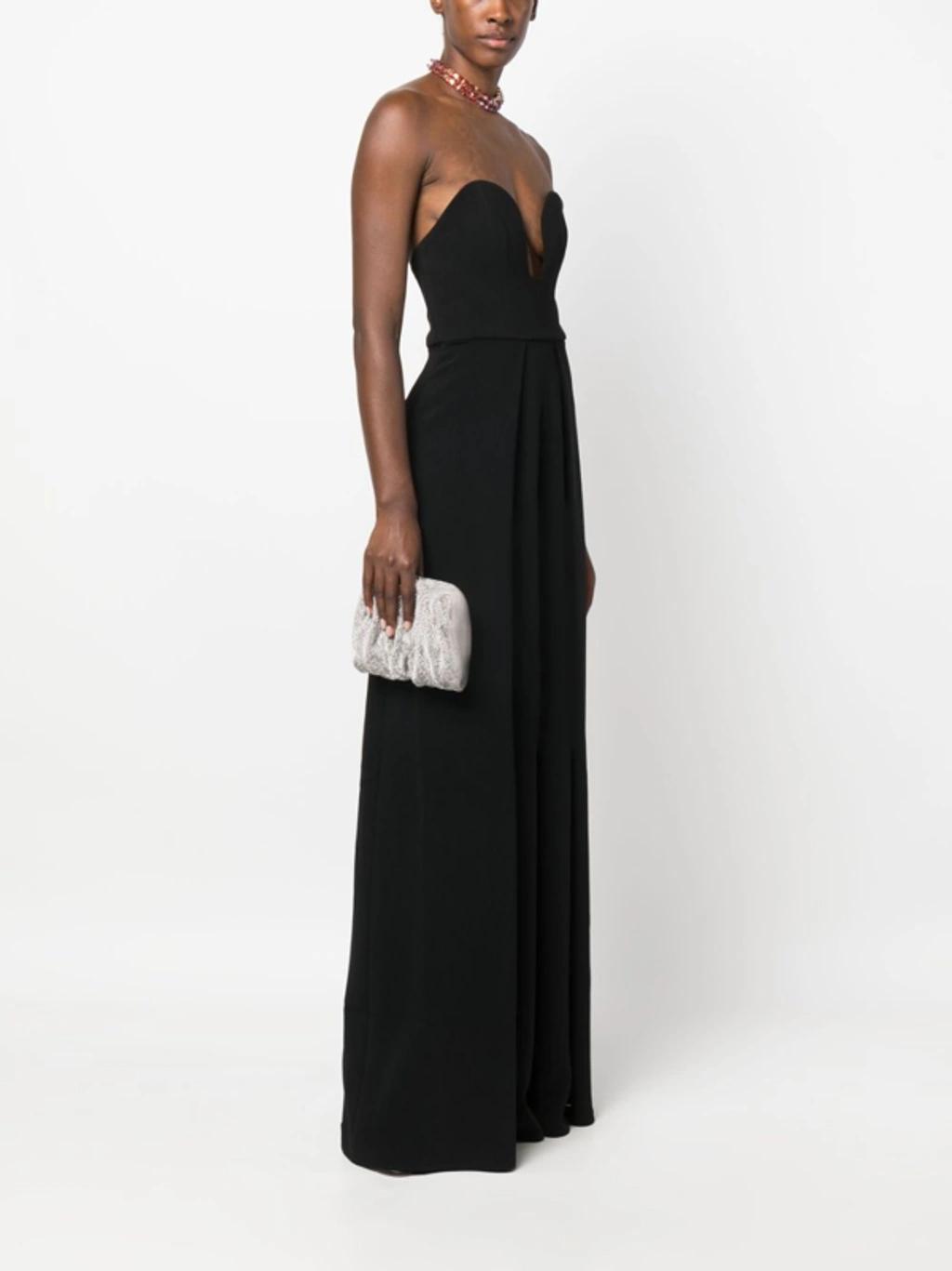 BENEDETTA BRUZZICHES Rhinestone-embellished Draped Clutch Bag In Silver Product Image