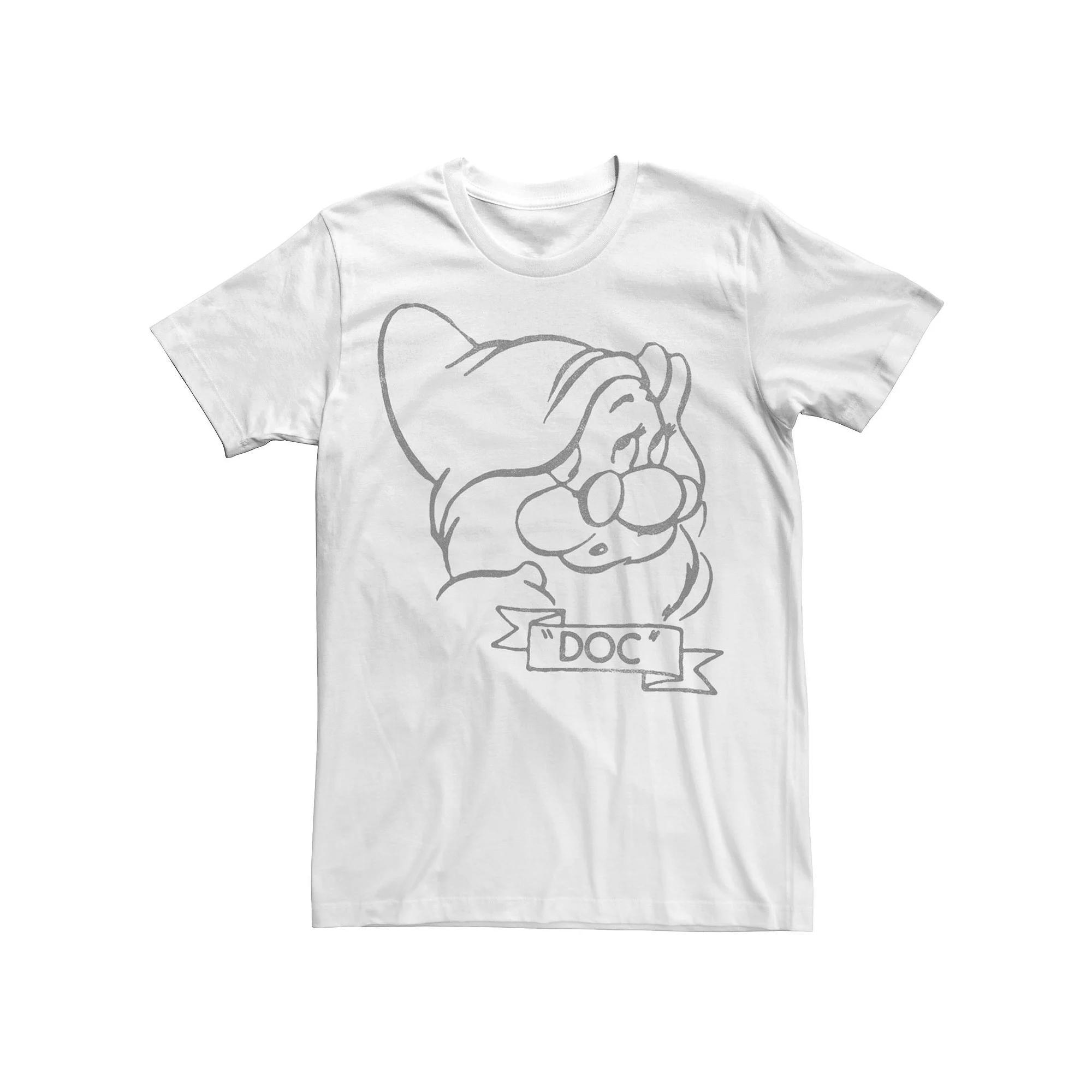 Big & Tall Disney Snow White Doc Line Art Big Face Tee, Men's, Size: XXL Tall Product Image