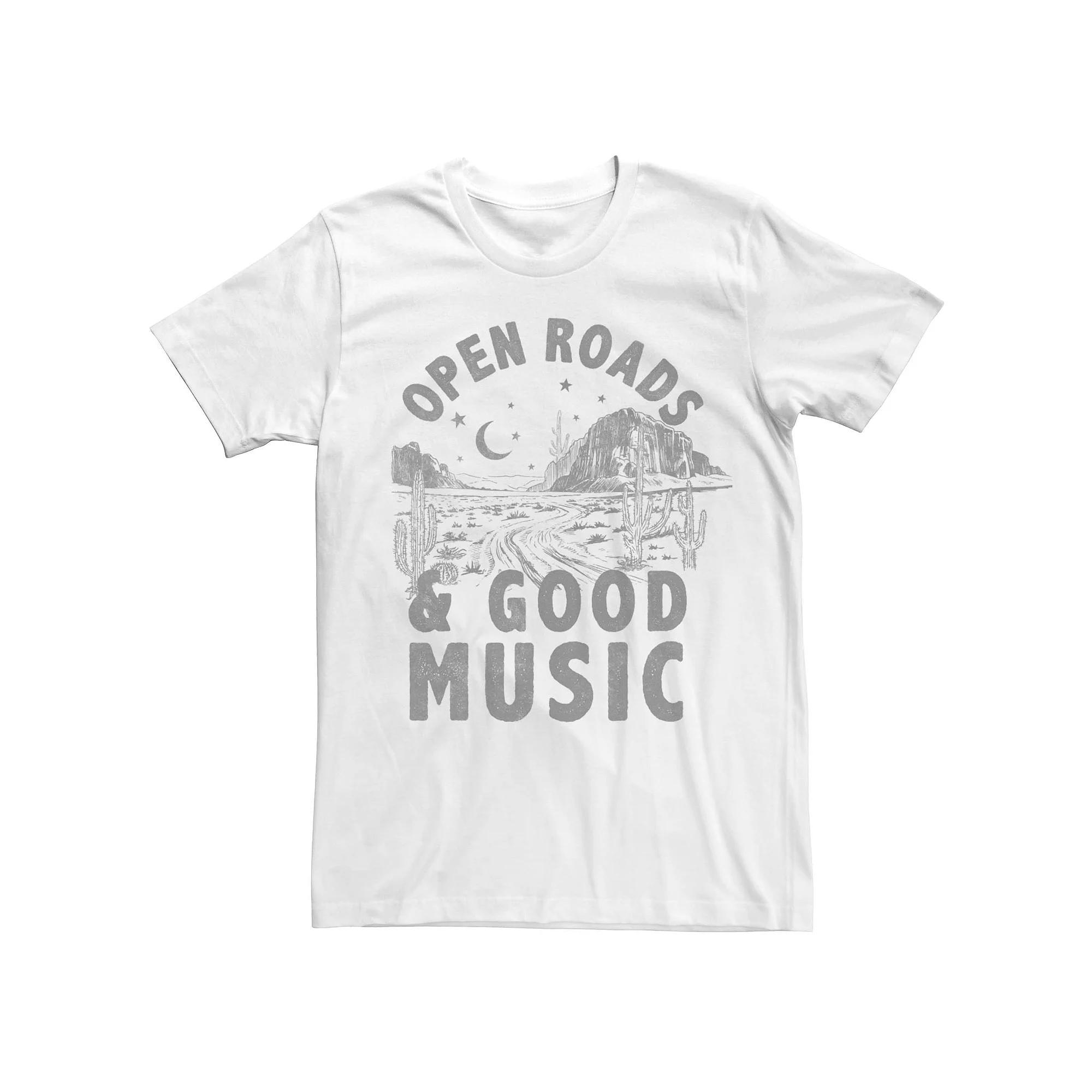 Men's Open Roads Good Music Graphic Tee, Size: Small, White Product Image