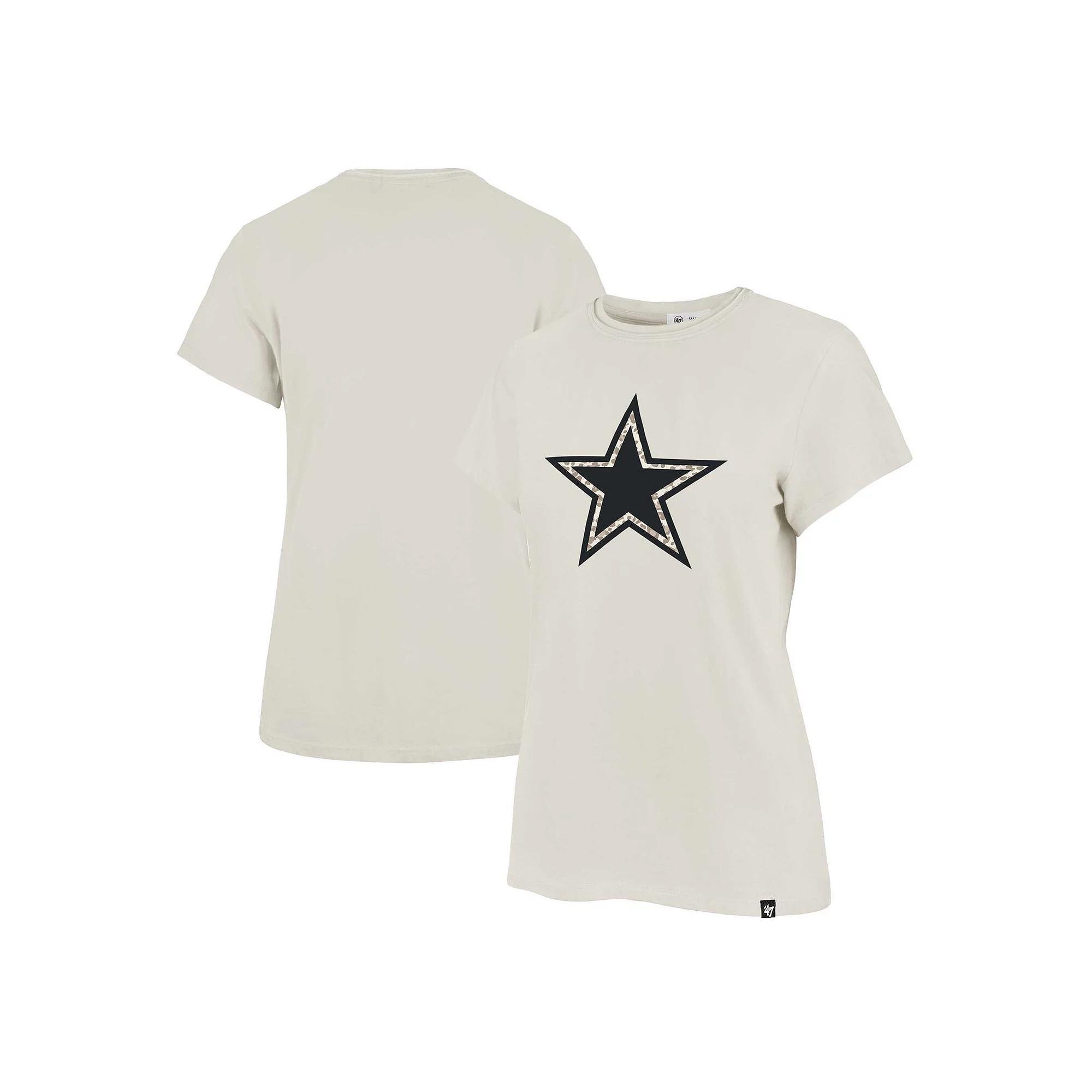 Women's '47 Cream Dallas Cowboys Panthera Frankie T-Shirt, Size: Large, Beige Product Image