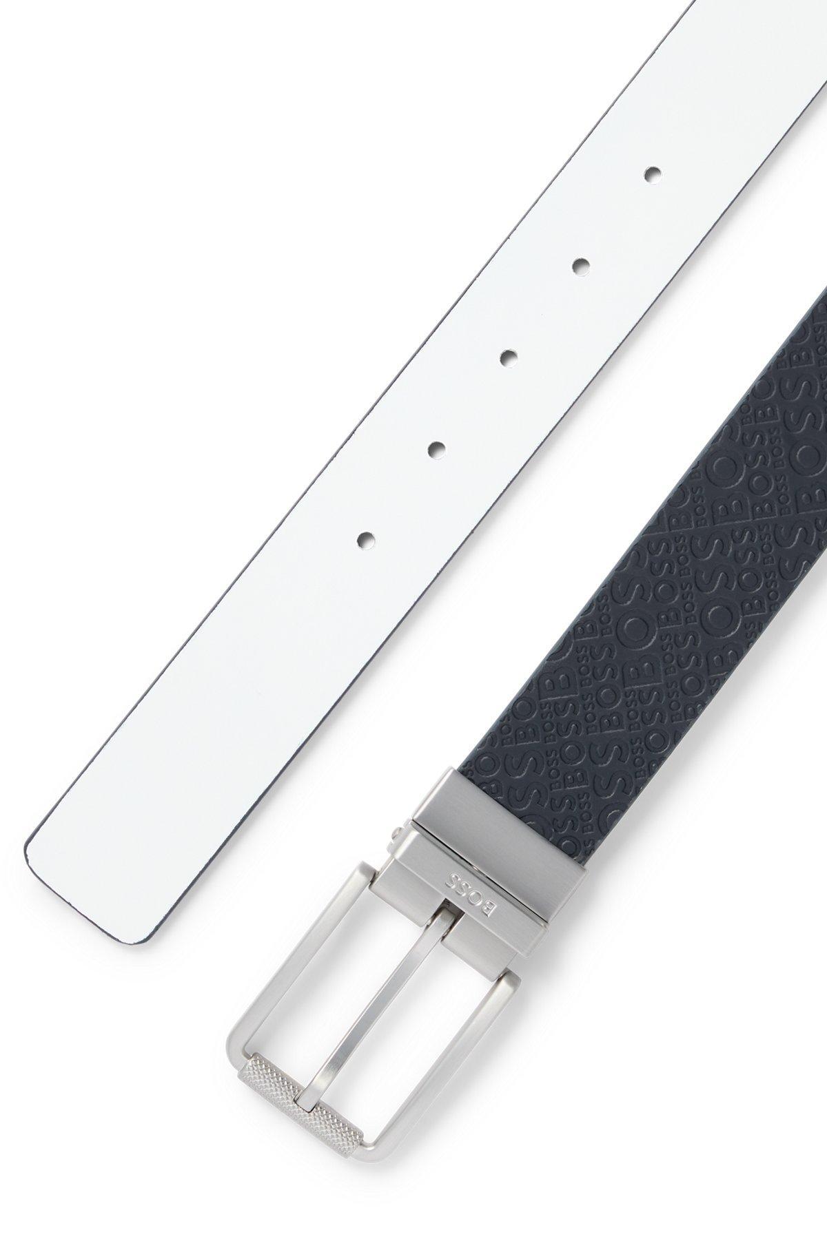 BOSS - Reversible belt in Italian leather - Dark Blue Product Image