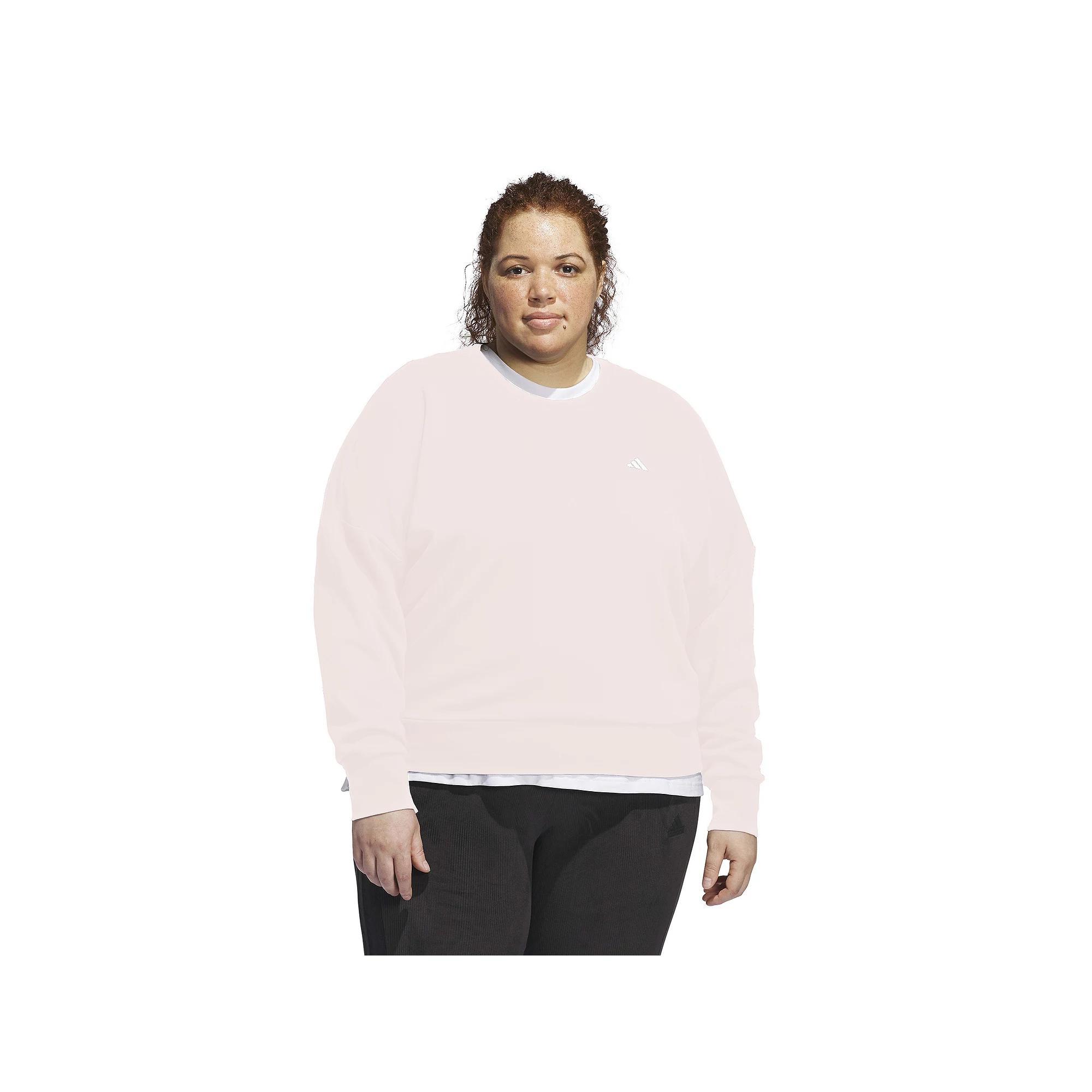 Plus Size adidas Essentials Feel Cozy Sportswear Sweatshirt, Women's, Size: 1XL, Sandy Pink Product Image