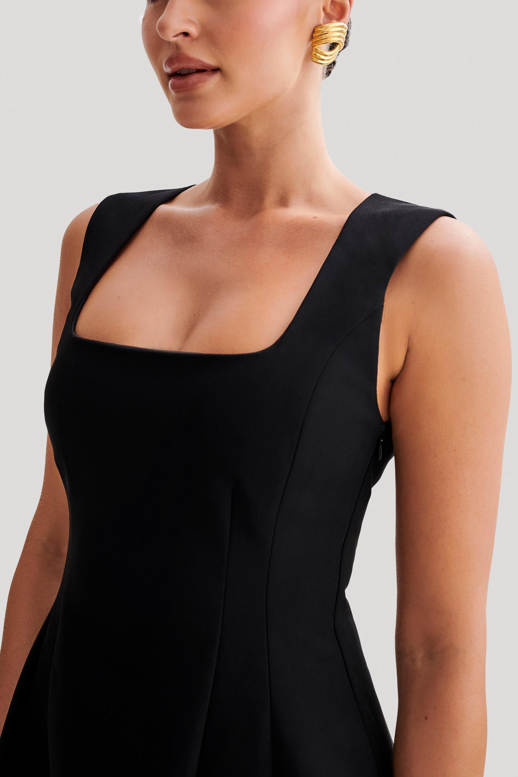 Lysandre Crepe Mini Dress - Black Product Image
