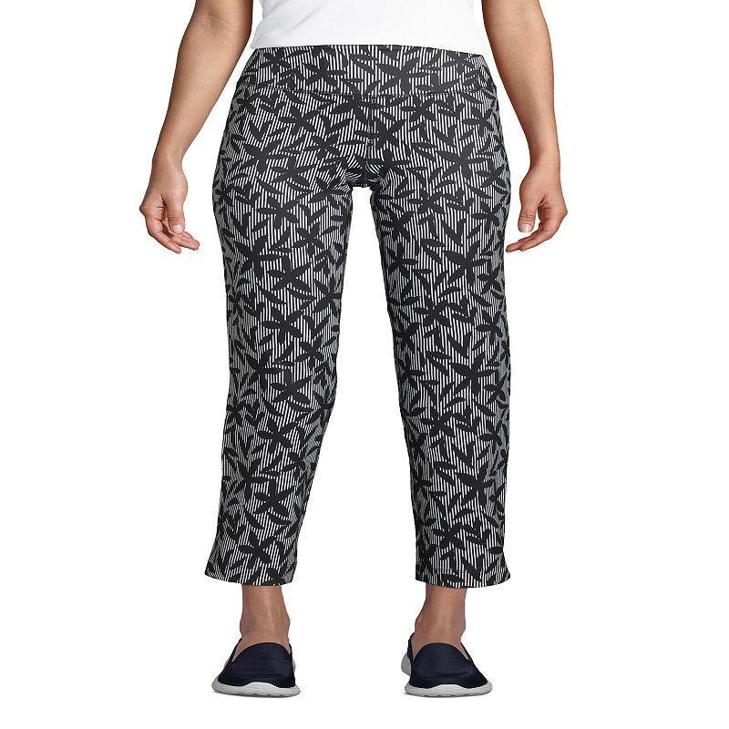 Petite Lands End Active Crop Yoga Pants, Womens Green Moss Product Image
