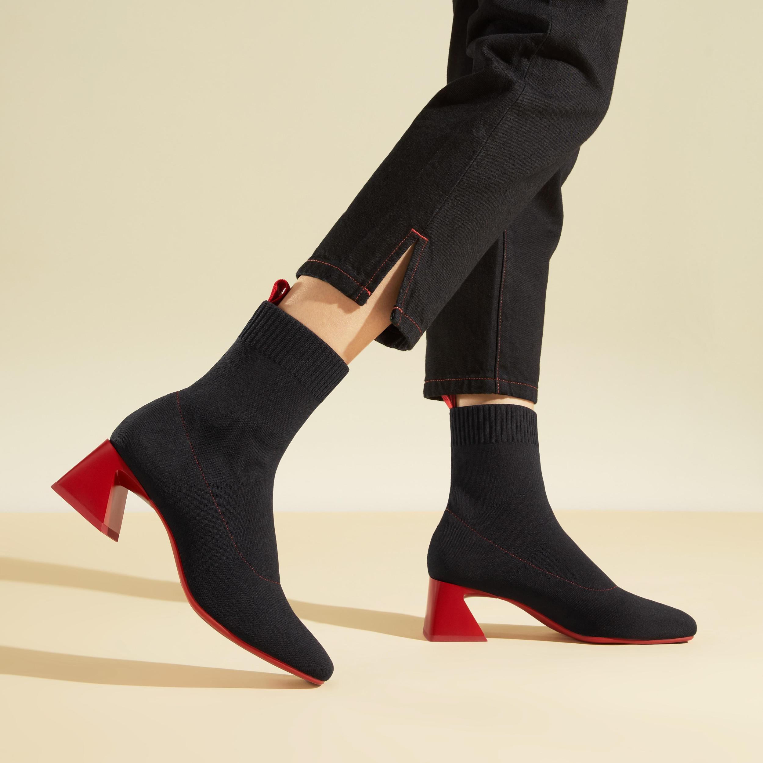 Square-Toe Water-Repellent Heeled Boots (Rafaella) Product Image