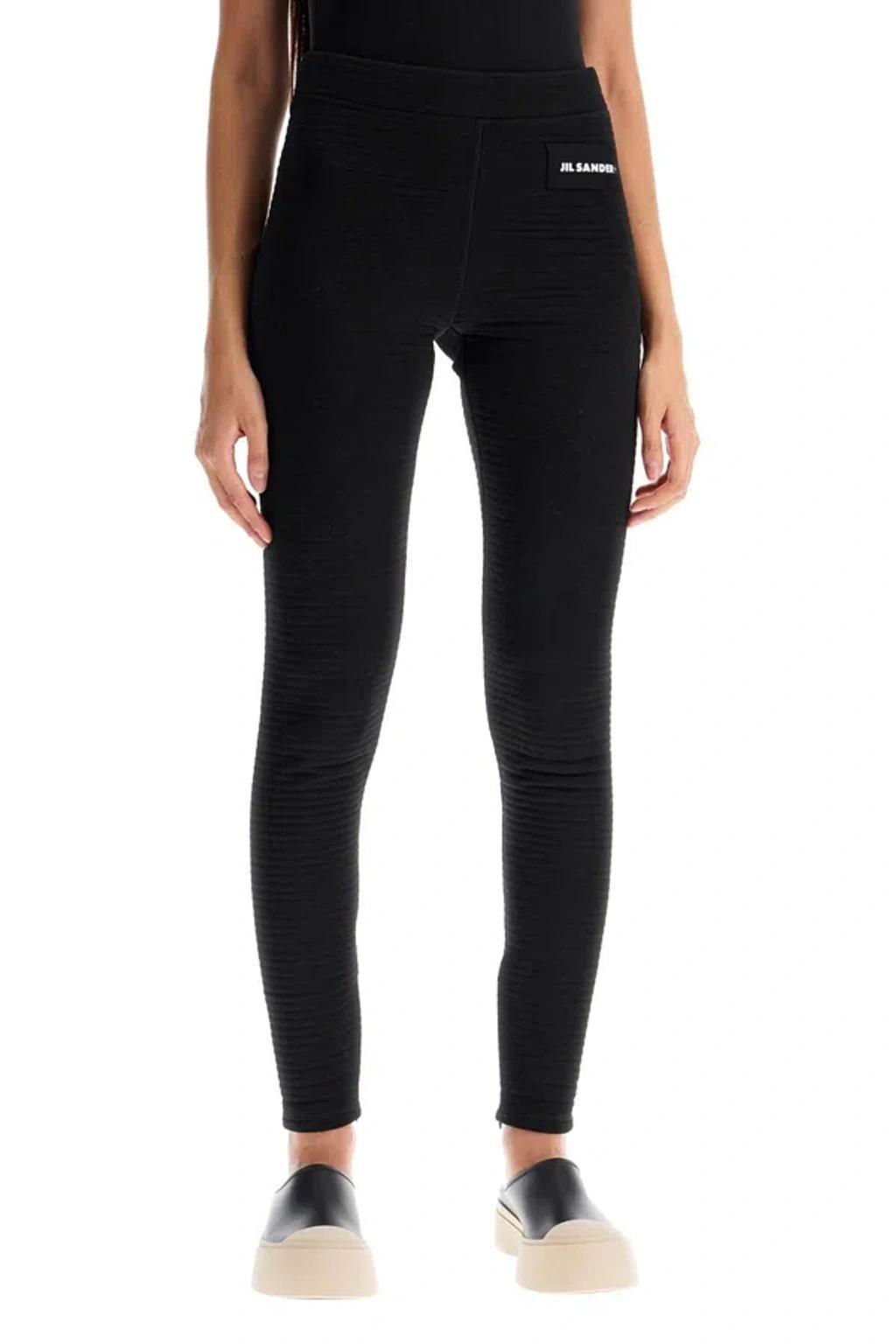JIL SANDER Logo Print Leggings In Nero Product Image