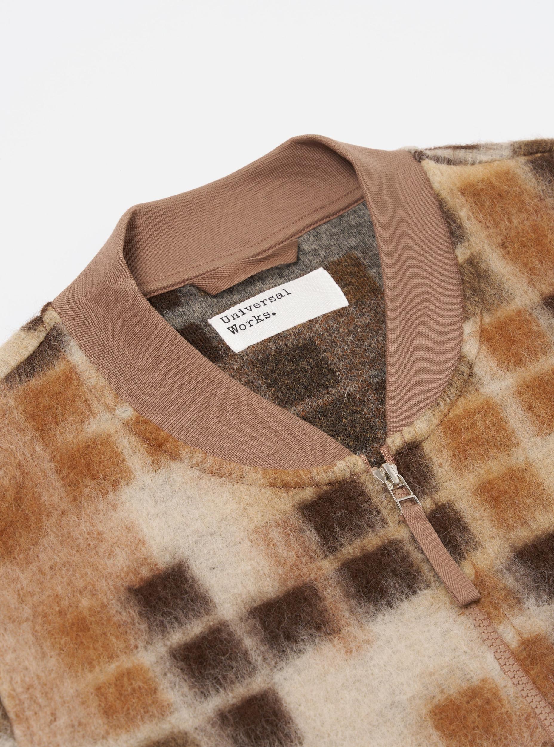 Universal Works Zip Bomber in Sand Mosaic Fleece Product Image