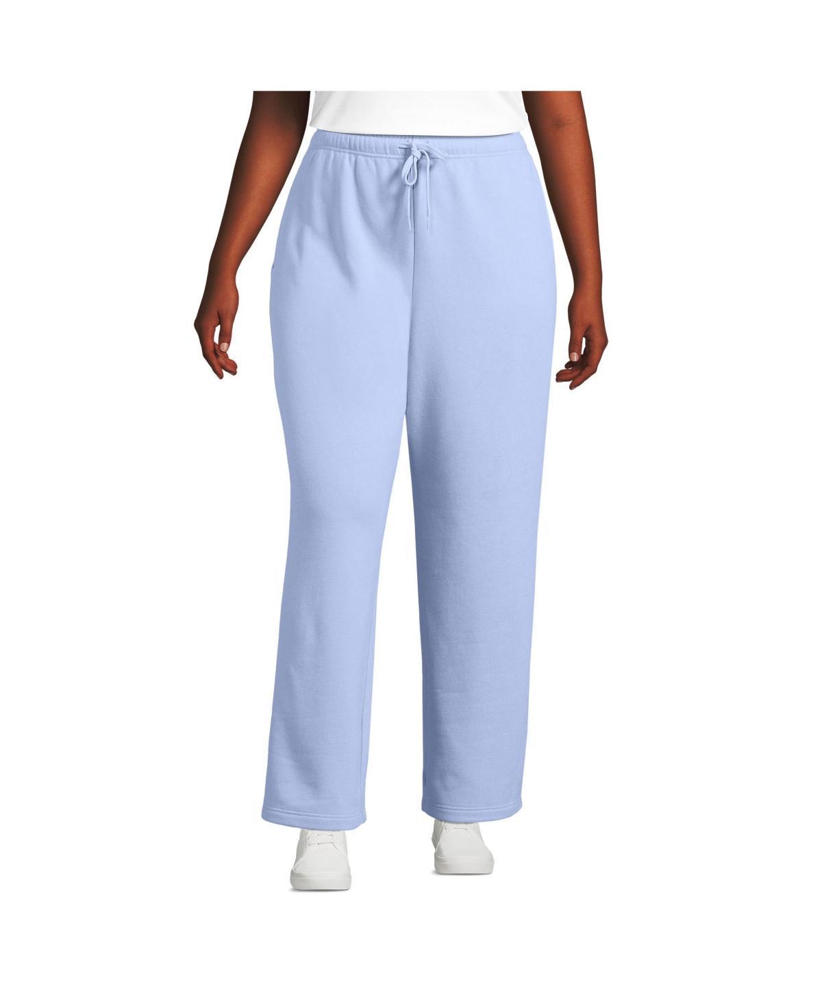 Plus Size Lands' End Fleece High-Rise Relaxed Straight Leg Pants, Women's, Size: 2XL, Gray Grey Product Image