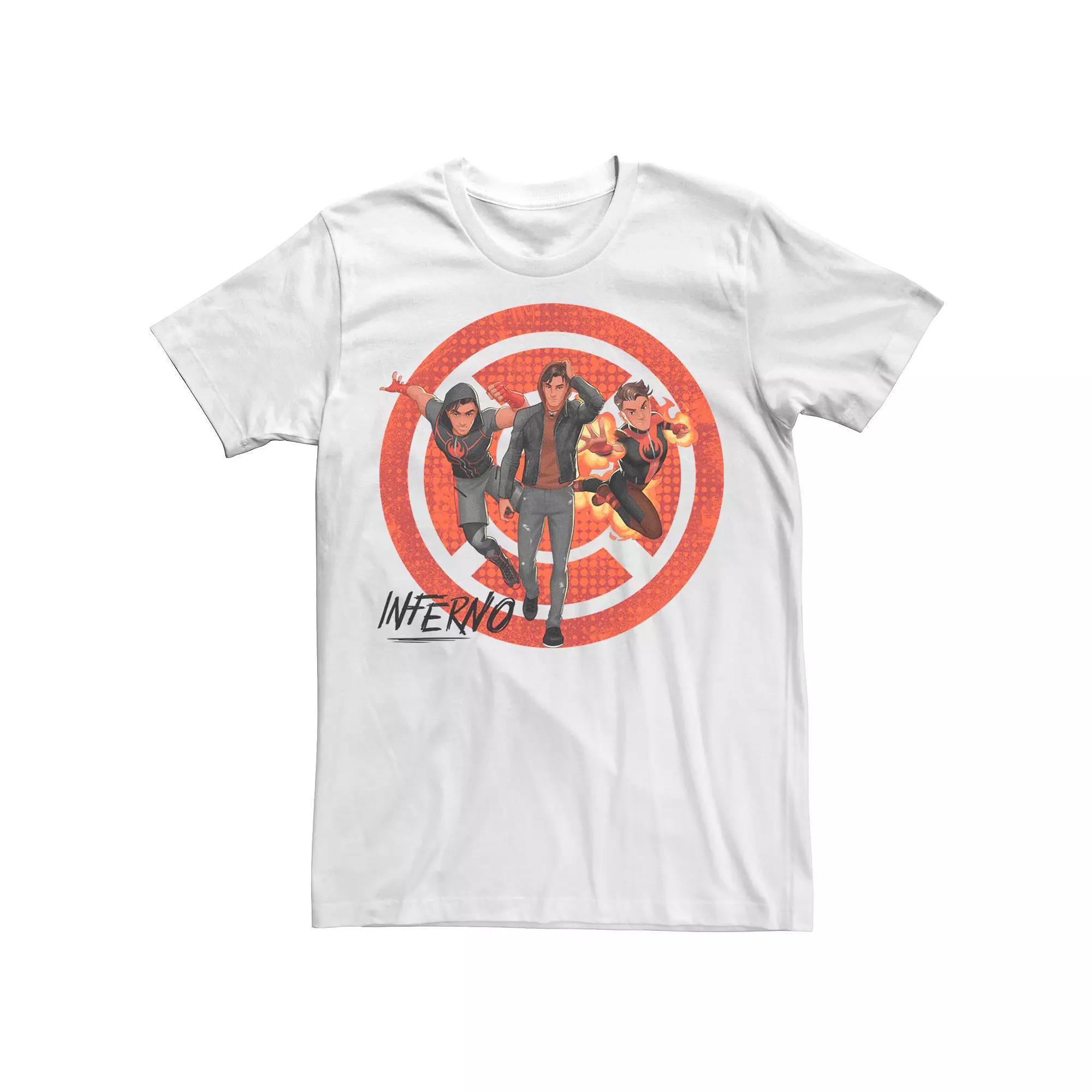 Men's Marvel Rising Secret Warriors Inferno Symbol Collage Graphic Tee, Size: Medium, White Product Image