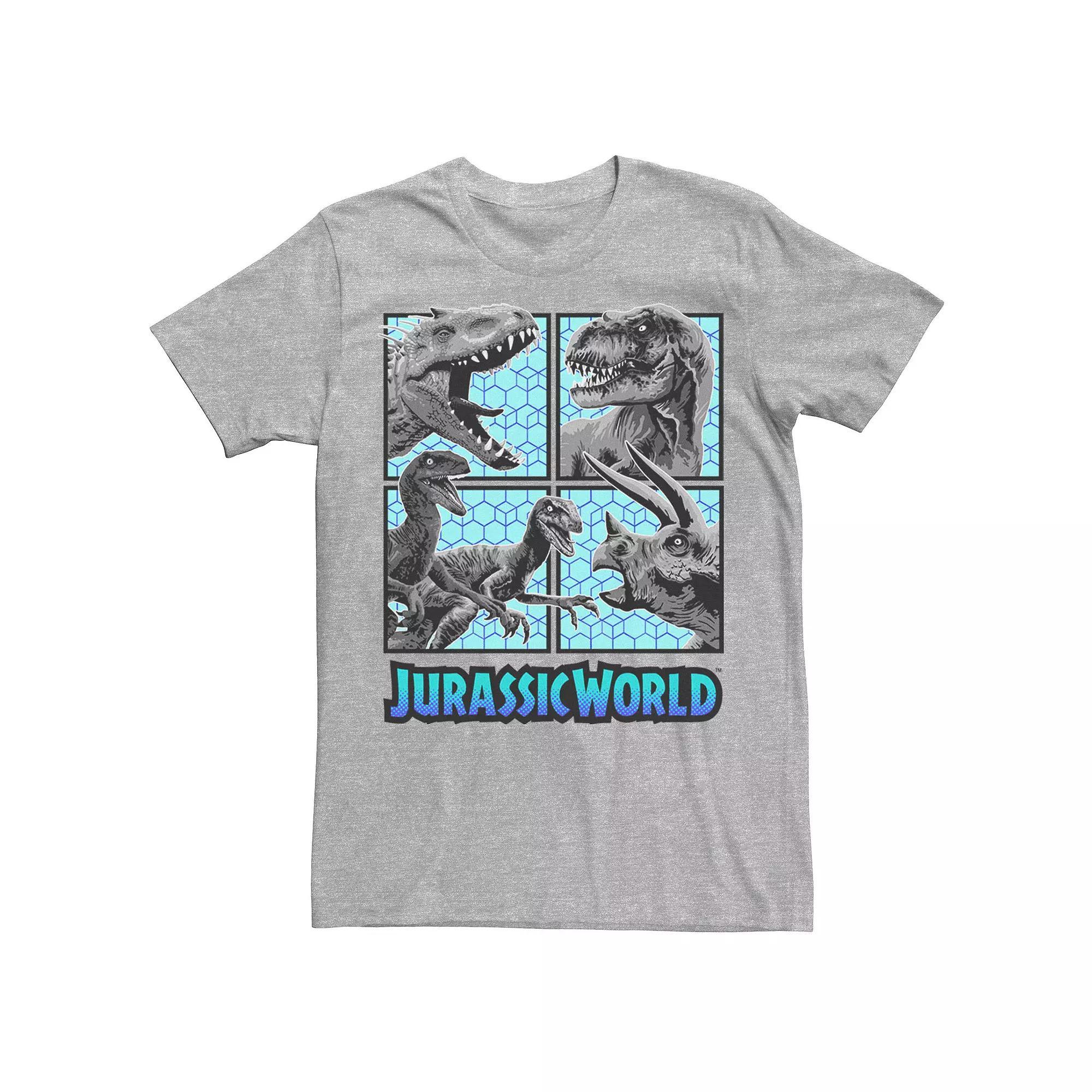 Men's Jurassic World Dinosaur Portrait Panel Tee, Size: XXL, Athletic Grey Product Image