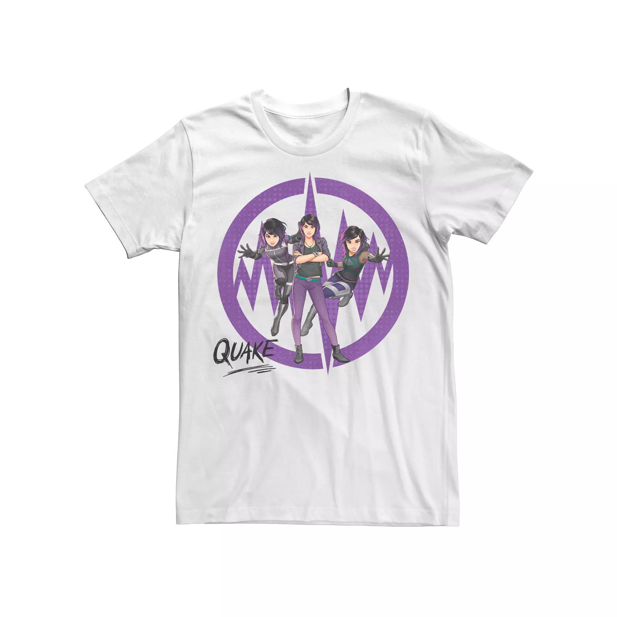 Men's Marvel Rising Secret Warriors Quake Symbol Collage Graphic Tee, Size: Medium, White Product Image