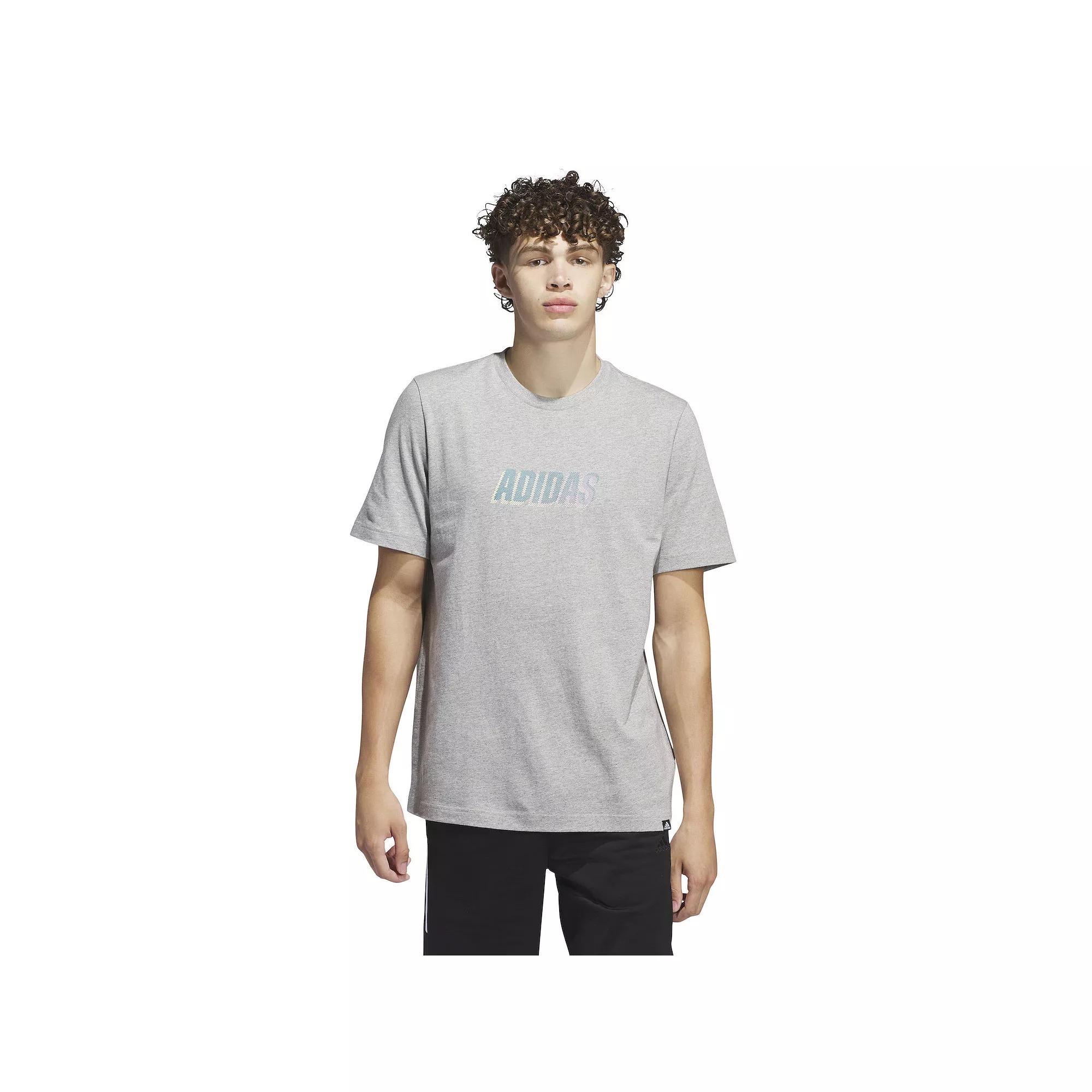 Men's adidas Graphic Sportswear Tee, Size: Medium, Medium Gray Grey Product Image