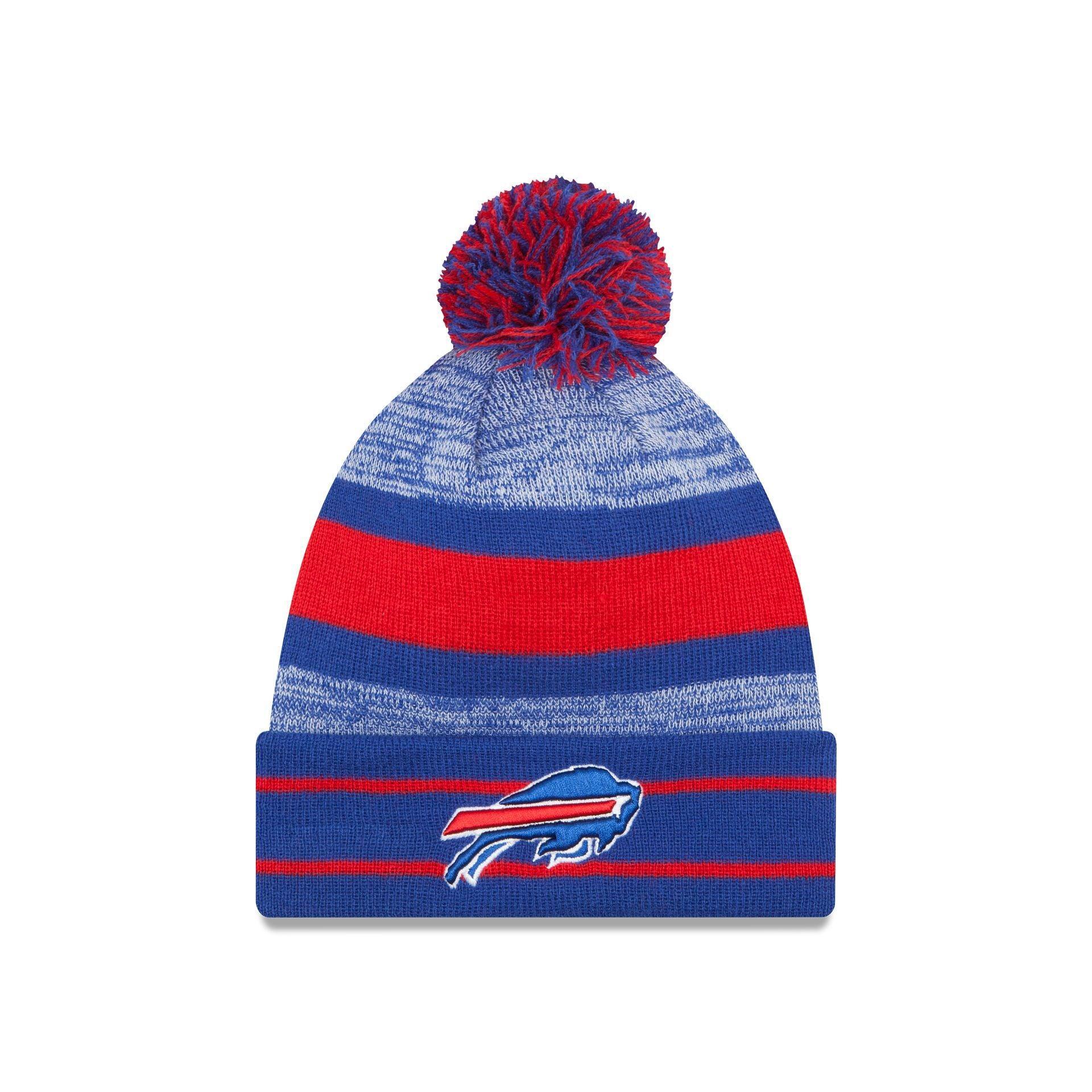 Buffalo Bills Team Stripes Pom Knit Hat Male Product Image