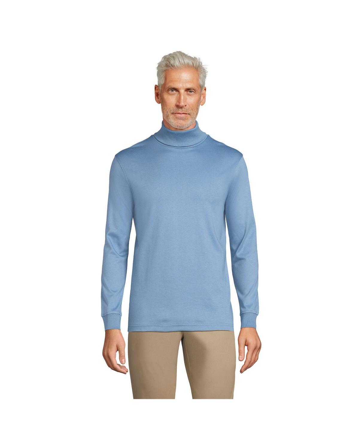Big & Tall Lands' End Super Soft Supima Turtleneck, Men's, Size: Medium Tall, Radiant Blue Product Image