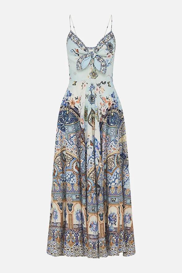 CAMILLA Long Dress With Tie Front Product Image