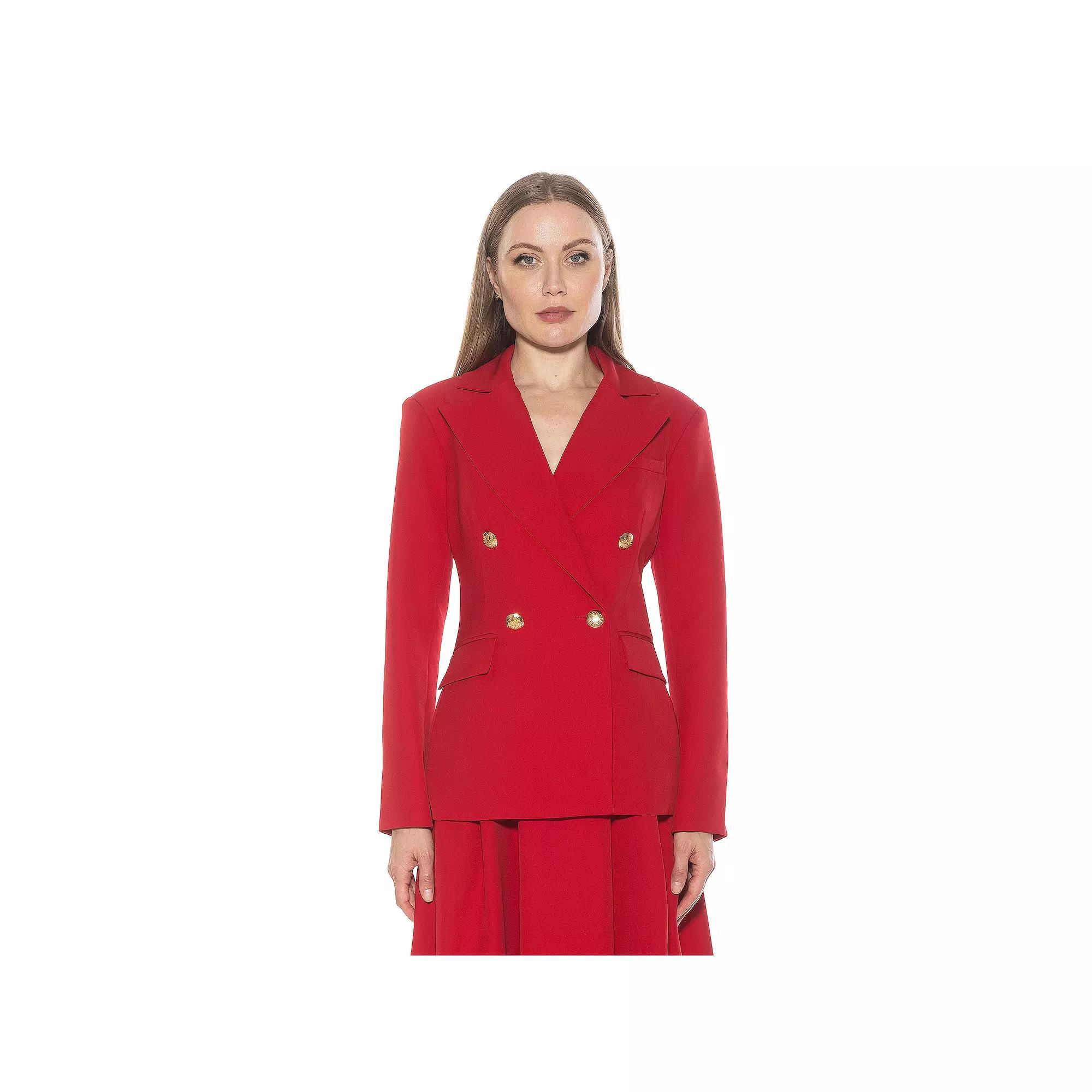 Women's ALEXIA ADMOR Farrah Twill Classic Double Breasted Jacket, Size: 12, Pink Product Image