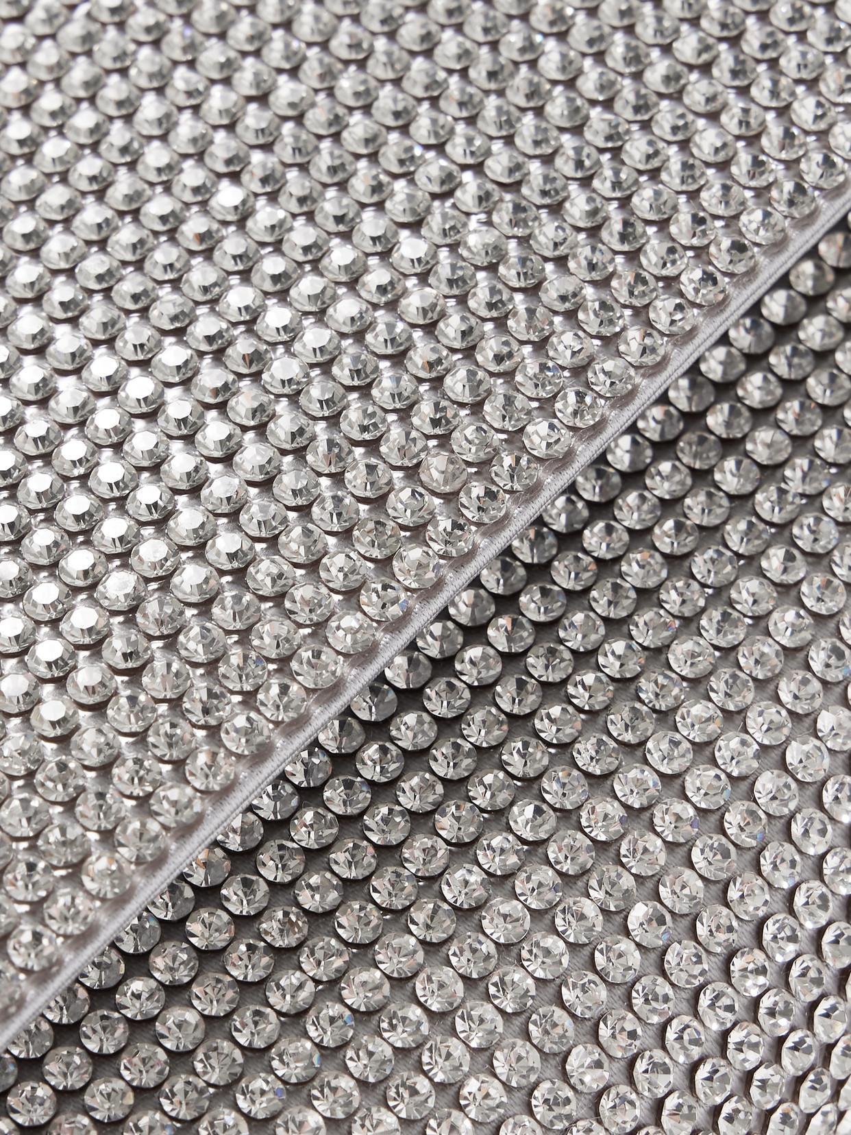 JUDITH LEIBER Satin Crystal-embellished Perry Clutch Bag In Silver Product Image