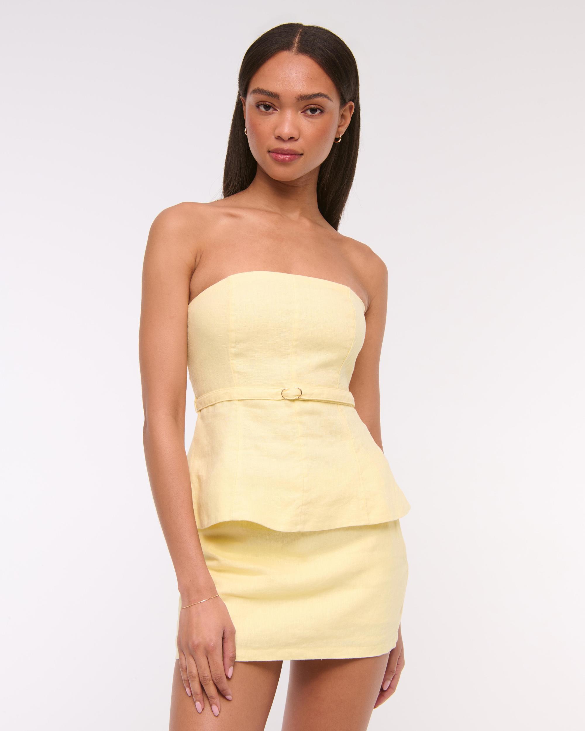 Premium Linen Strapless Tailored Top Product Image