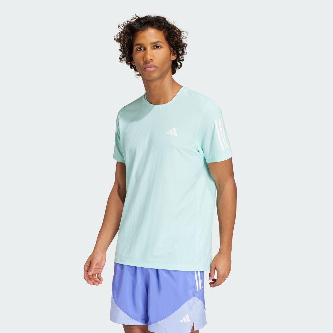 adidas Own the Run Tee Dark Blue M Mens Product Image