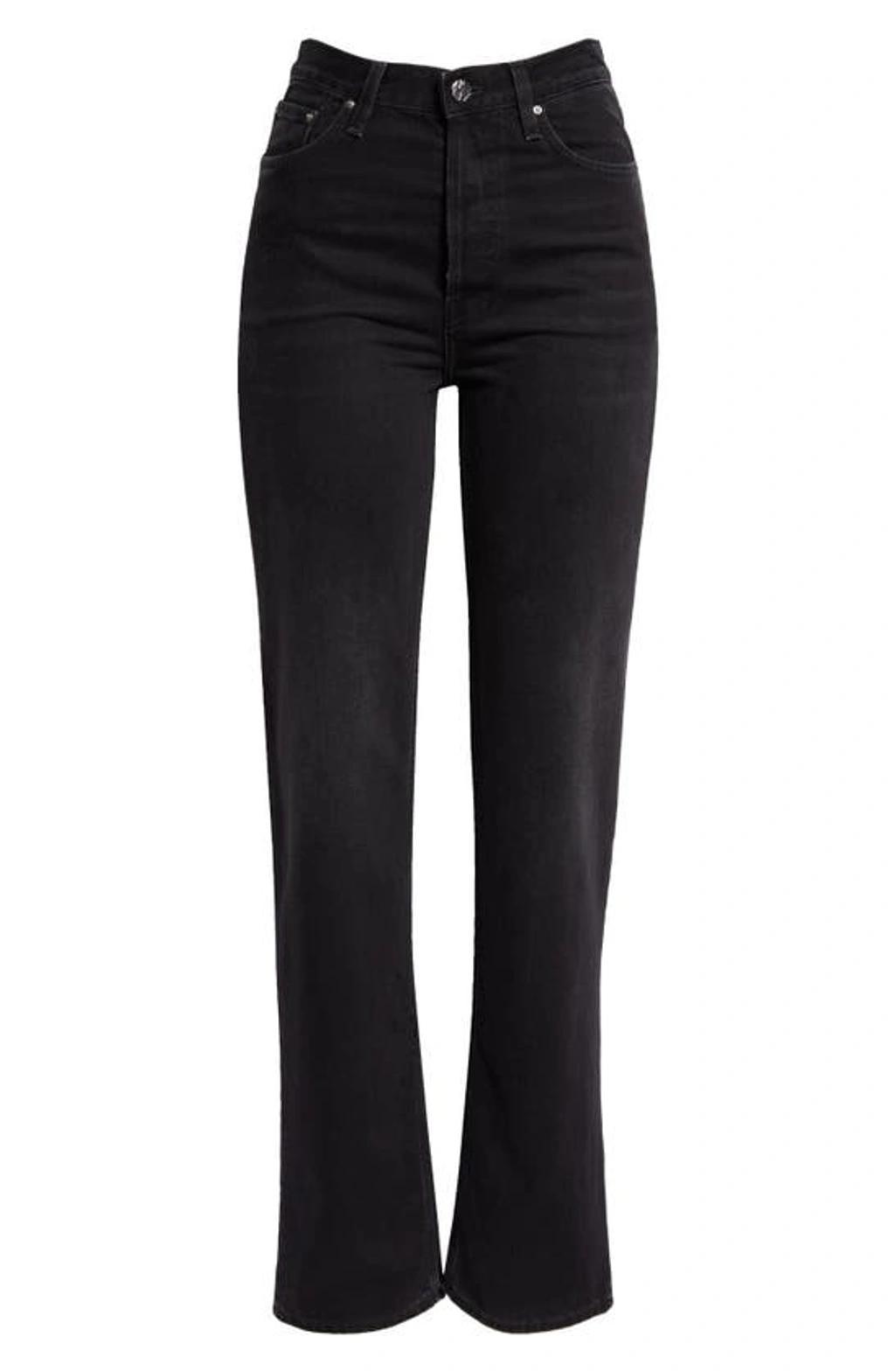 TOTÊME Classic High Waist Rigid Straight Leg Jeans In Black Product Image