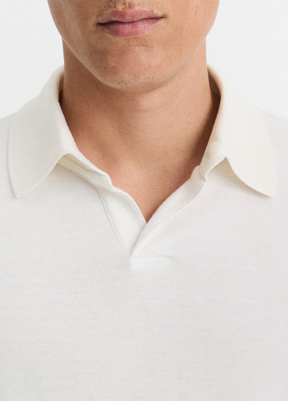 Mens Double-Face Cotton-Blend Long-Sleeve Polo Shirt, Coastal Blue/ultramarine, Size M Vince Product Image
