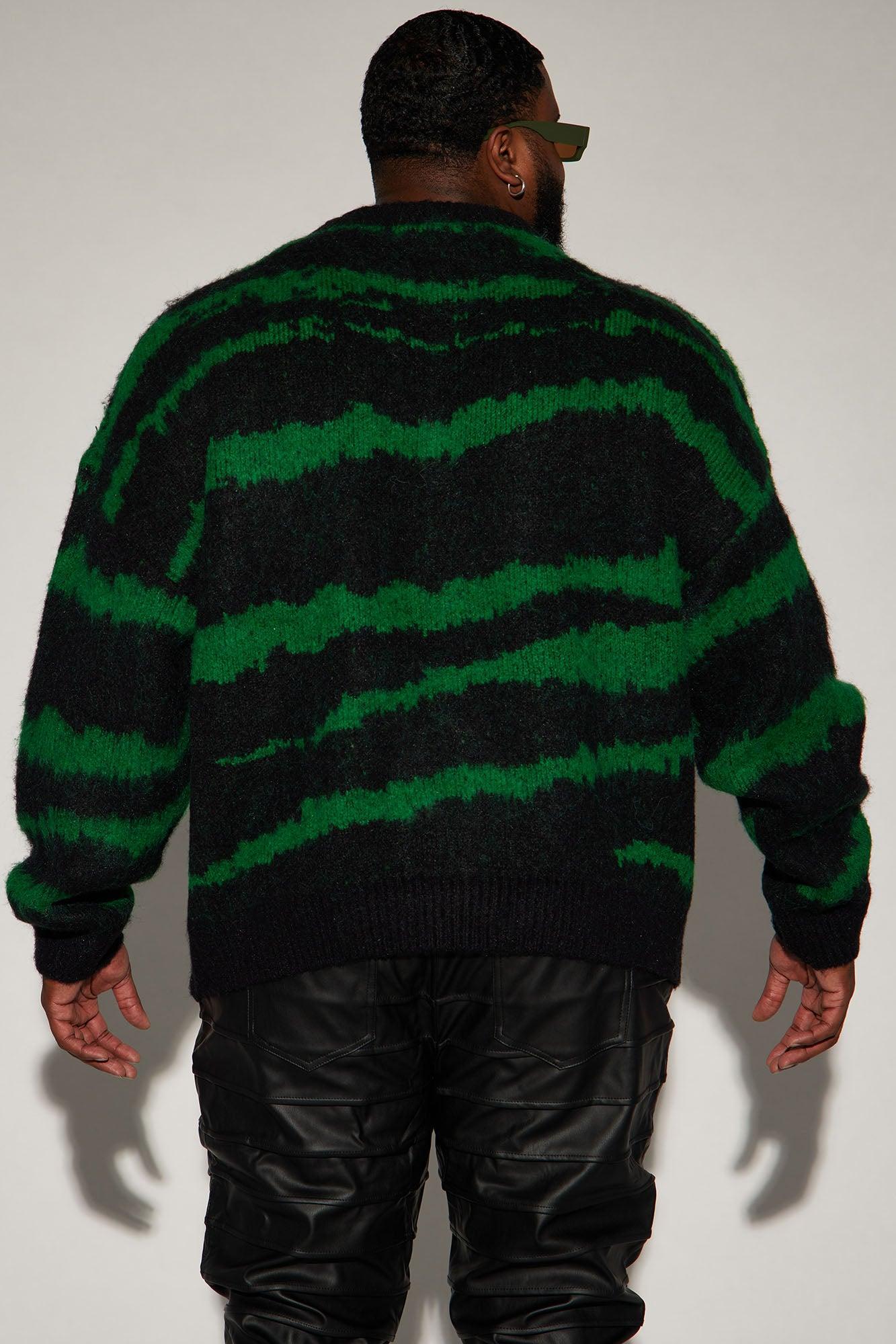 In The Game Crewneck Sweater - Black/Green Product Image