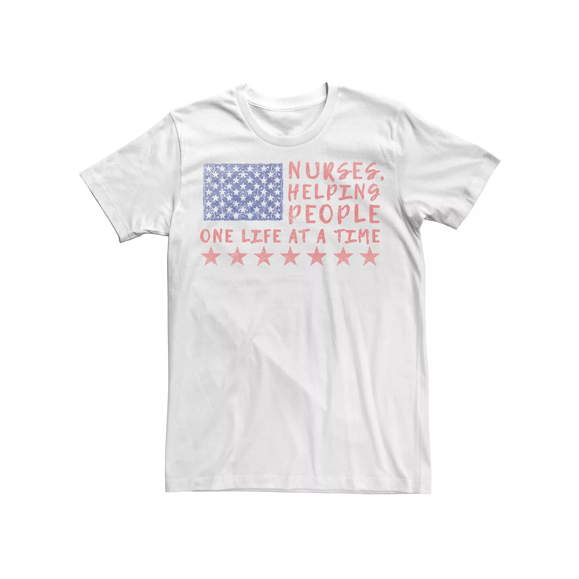 Men's Nurses Helping People One Life At A Time Tee, Size: XXL, White Product Image