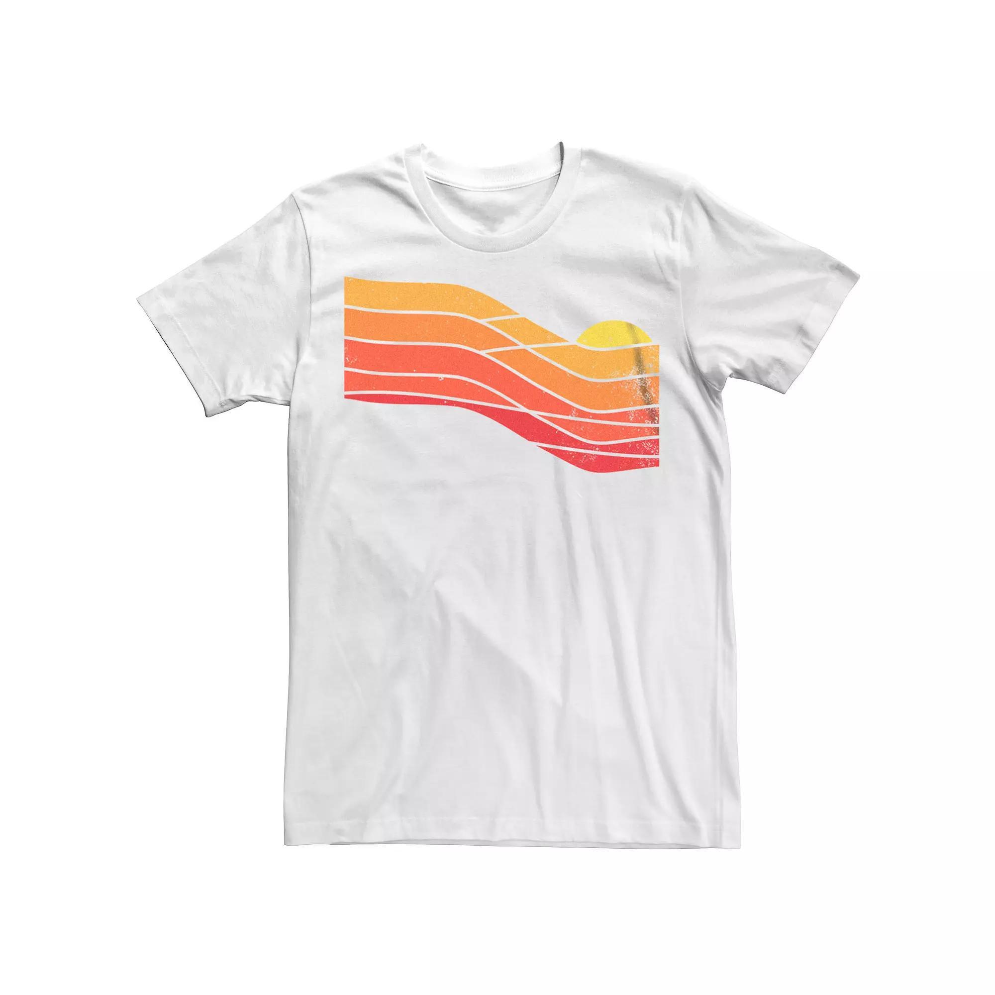 Men's 70's Retro Sunset Graphic Tee, Size: XXL, Black Product Image