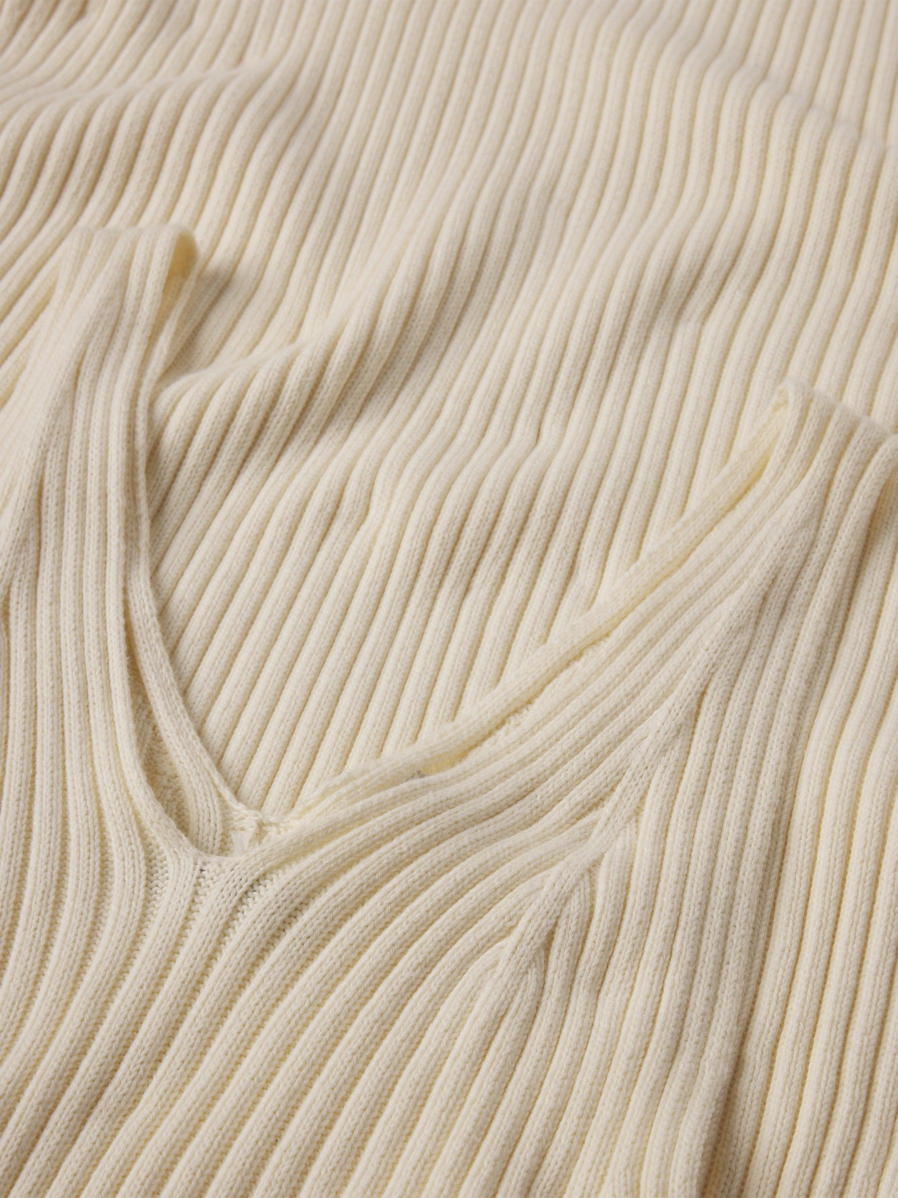 Natural Fluted Rib V-Neck Tank Dress Product Image