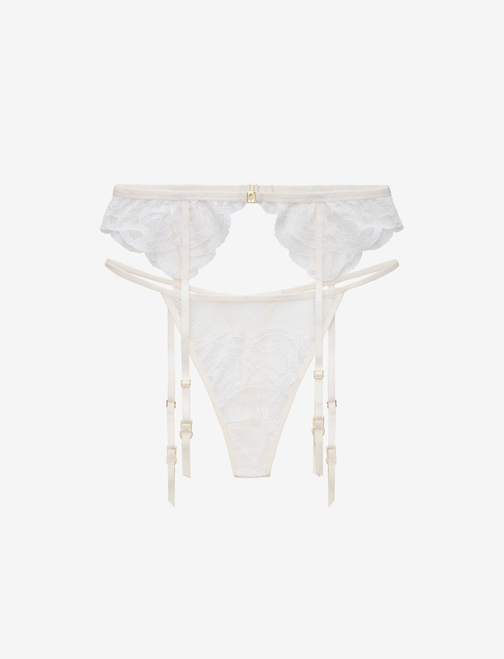 Rose Lace Thong & Garter Set Product Image