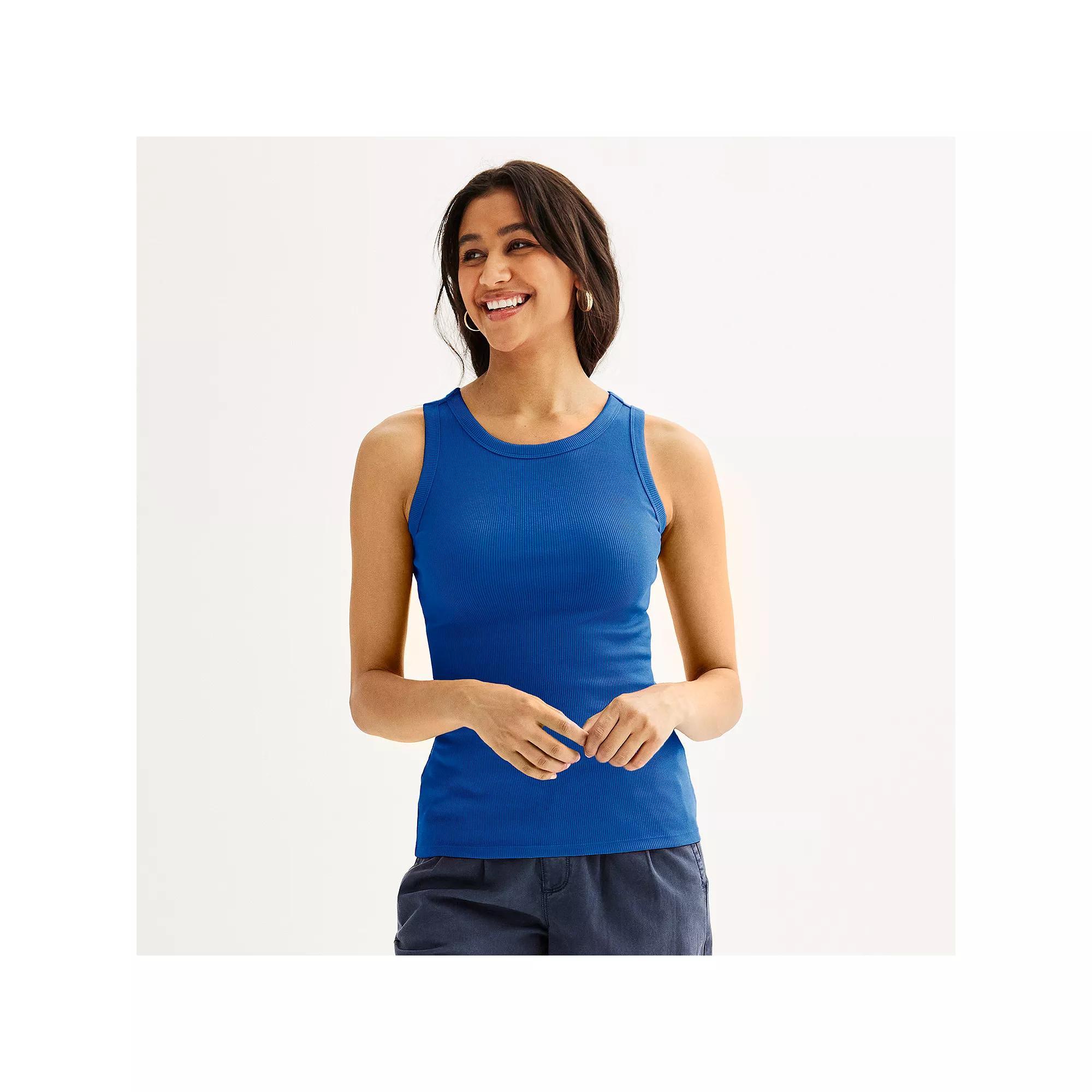 Women's Sonoma Goods For Life® High Neck Layering Tank Top, Size: XS, Cobaltampanula Product Image