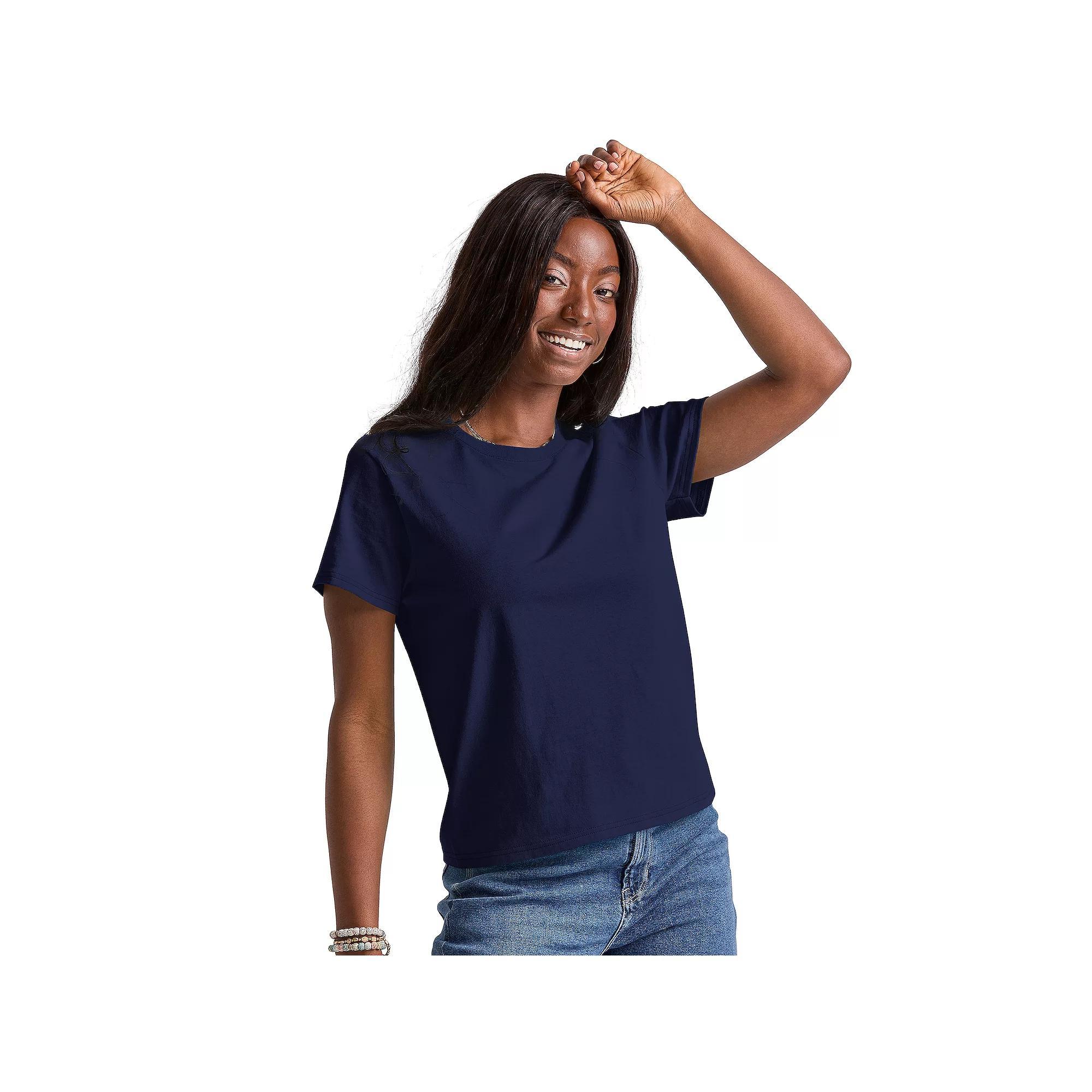 Women's Hanes® Essentials Classic Fit Tee, Size: XS, Black Product Image