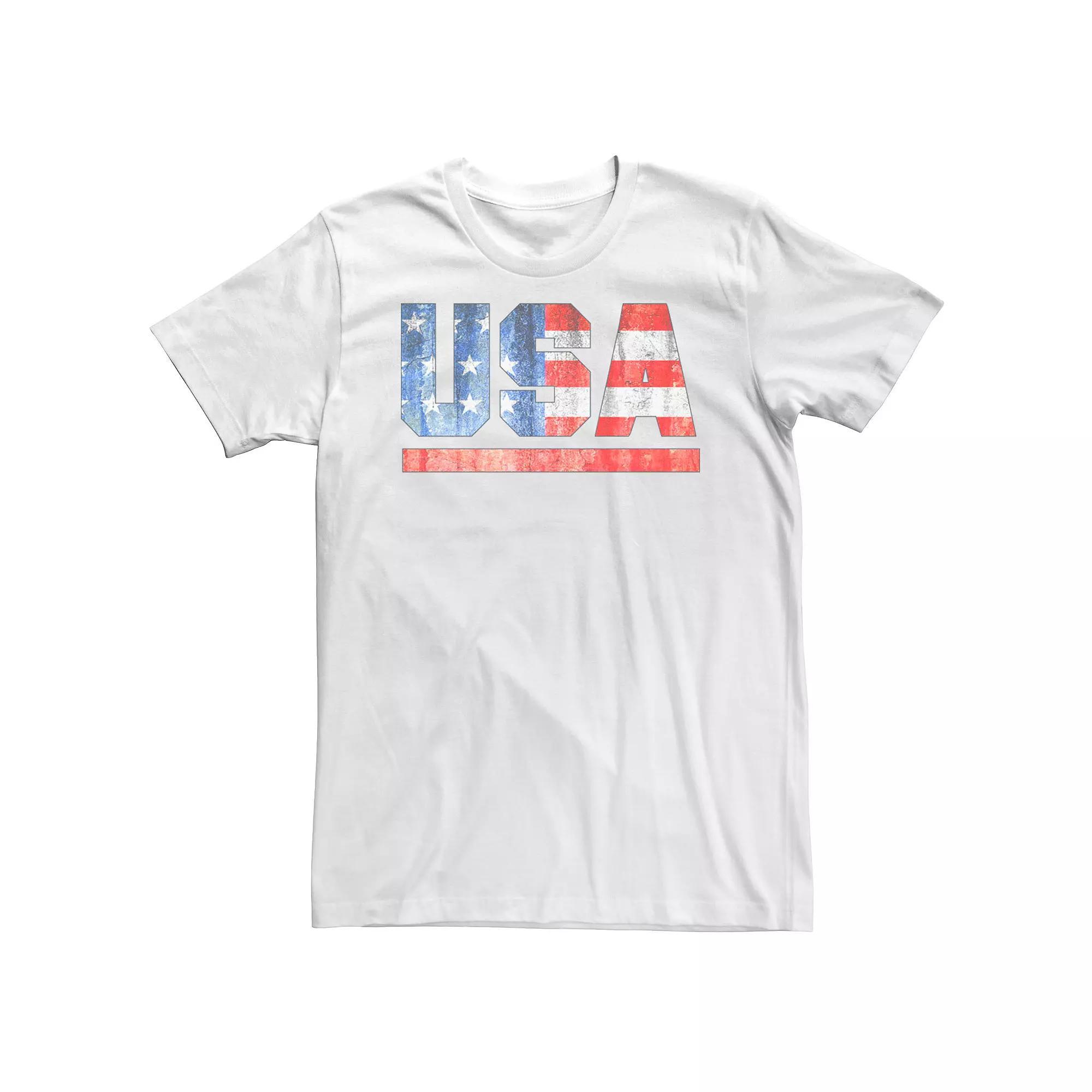 Men's USA American Flag Tee, Size: XL, White Product Image