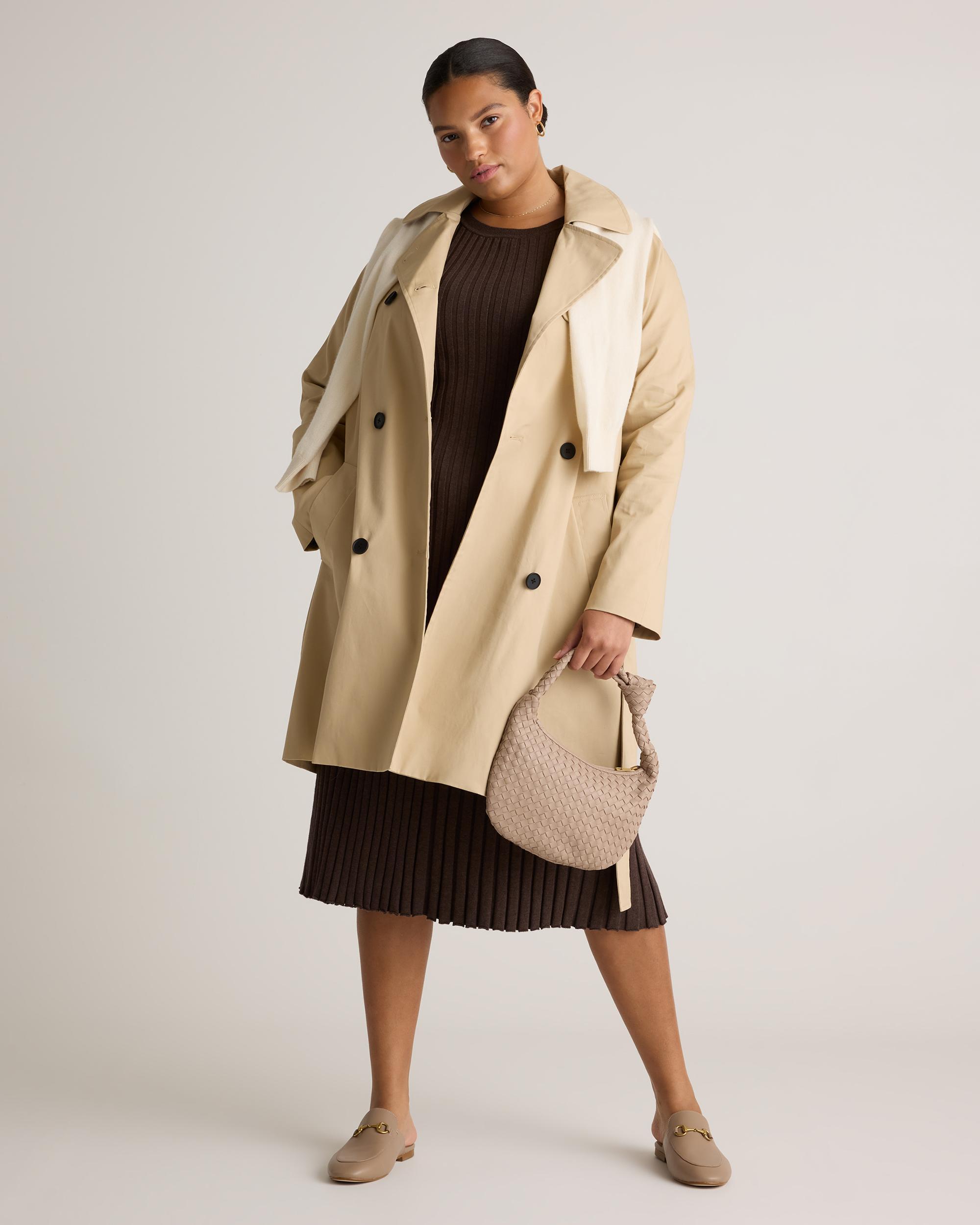 Quince | Women's Comfort Stretch Trench Coat Size XL, Organic Cotton Product Image