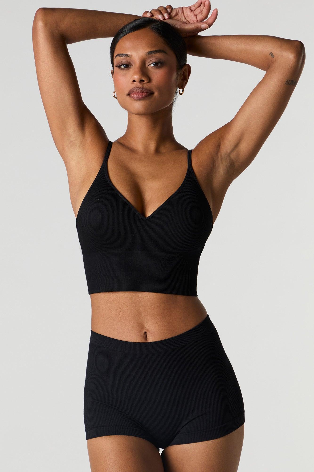 Seamless Ribbed Padded Bralette Female Product Image