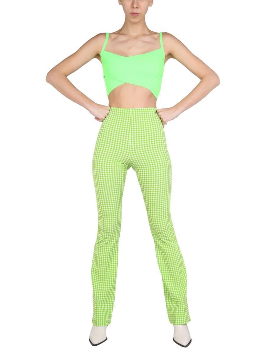 MSGM Pants With Plaid Pattern In Green Product Image